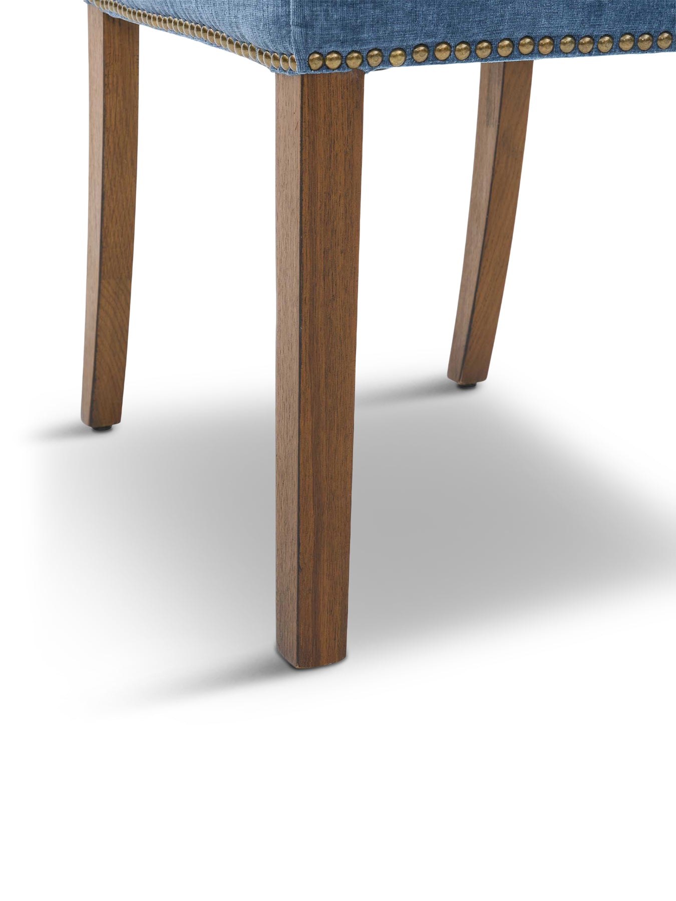 Gable Blue Fabric Dining Chair with Dark Legs