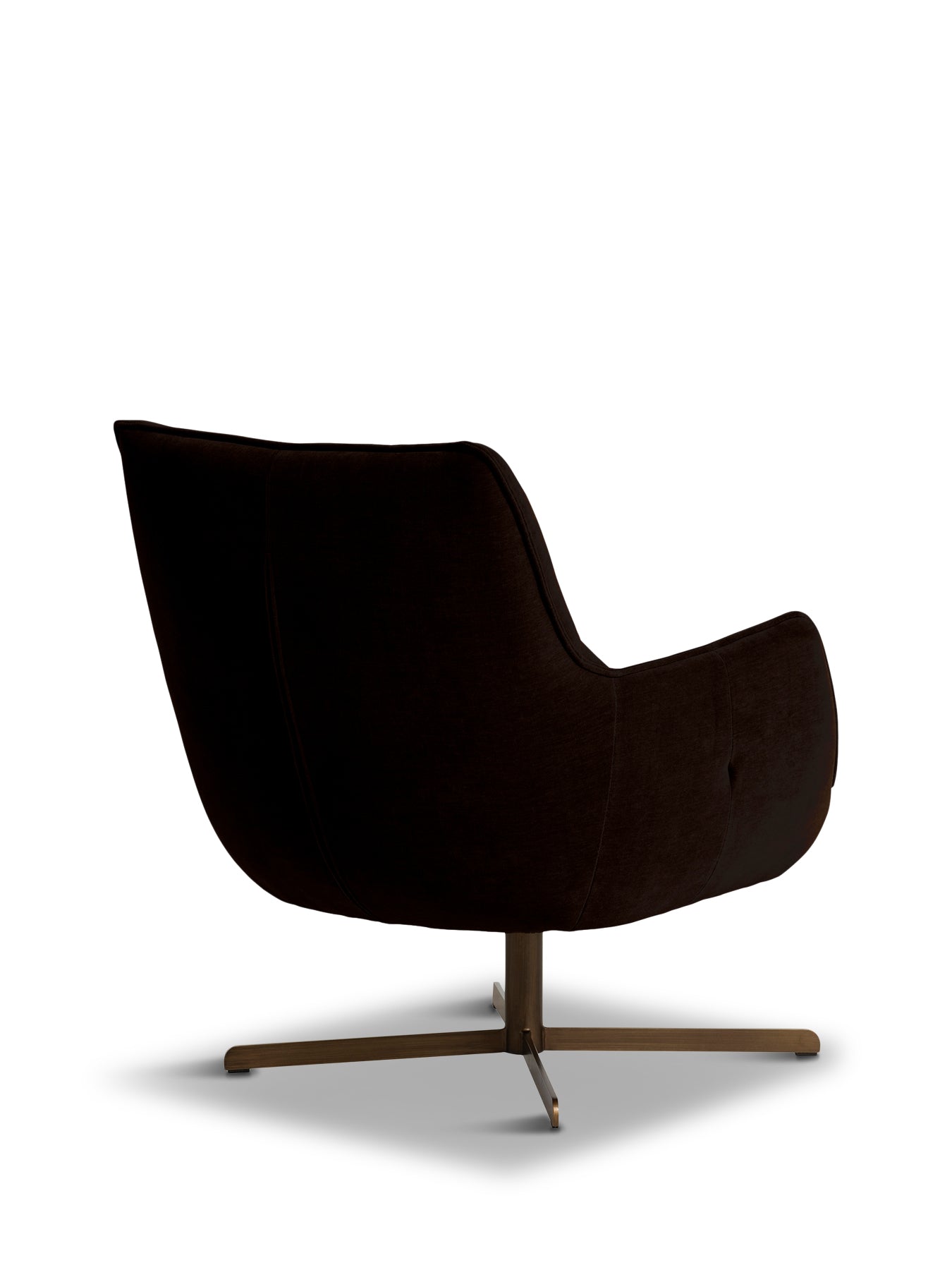 Milne Dark Brown Fabric Swivel Armchair
