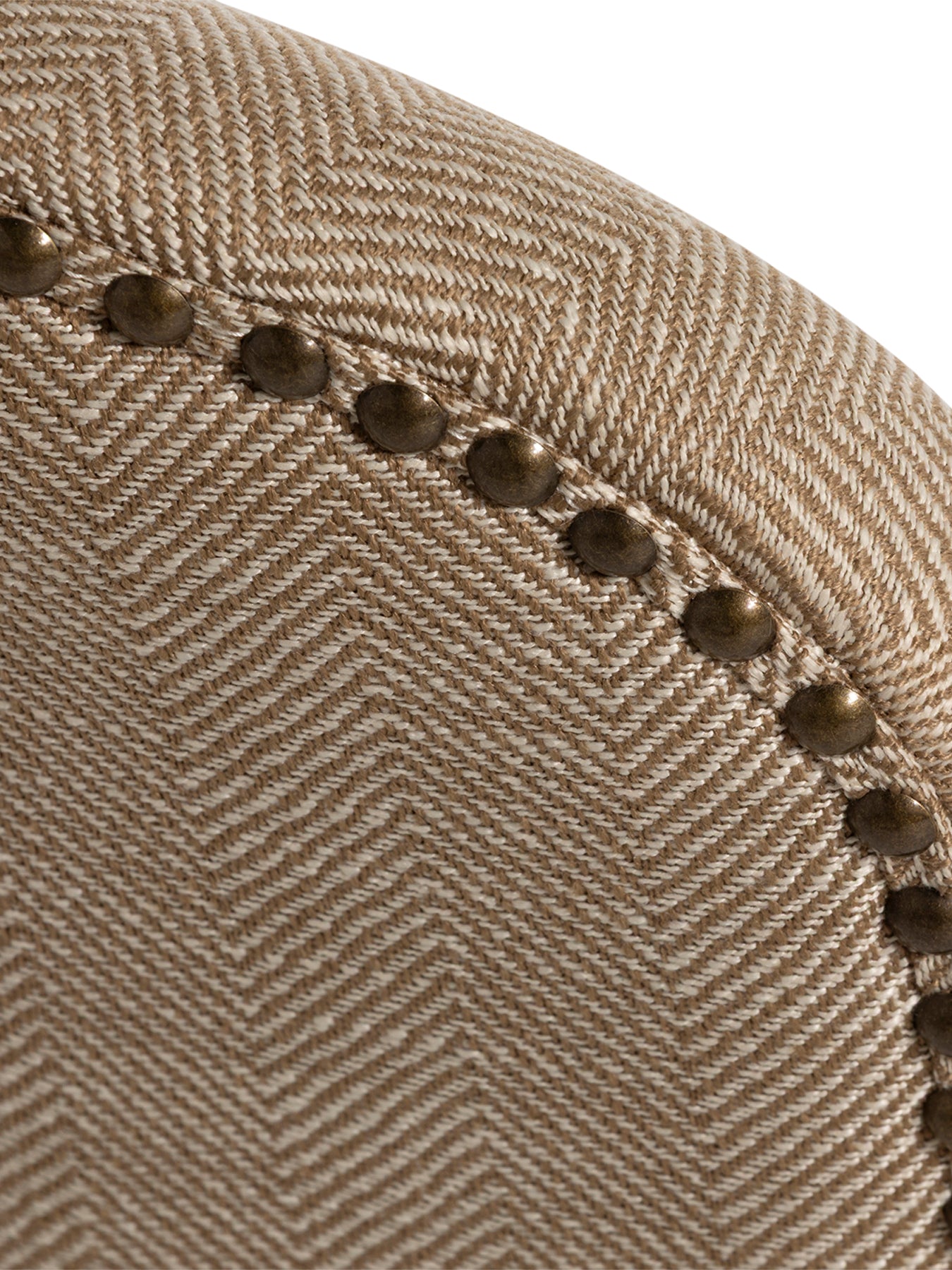 Maurice Herringbone Fabric Dining Chair With Leather Handle