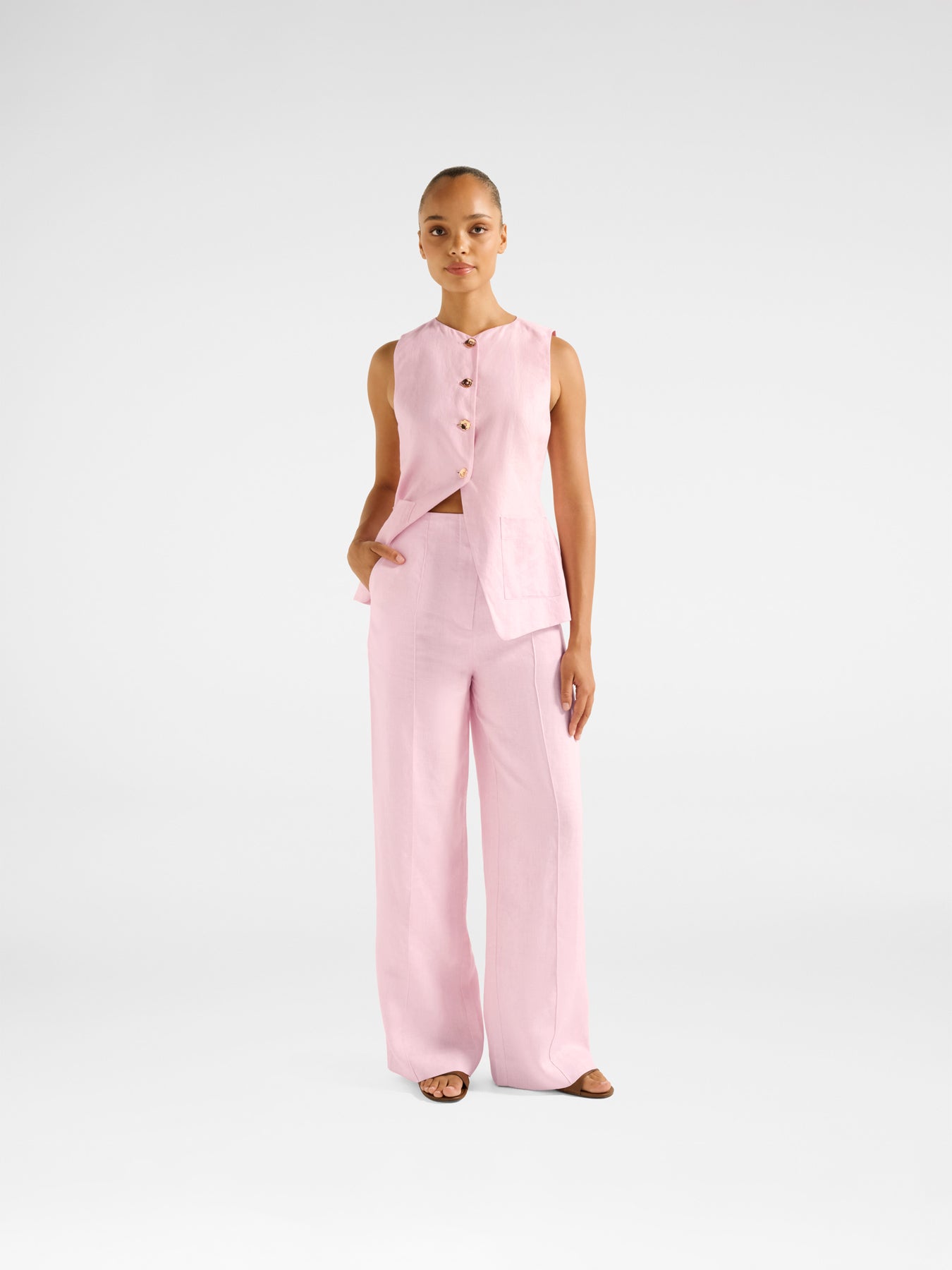 Cynthia Linen Wide Leg Pants
