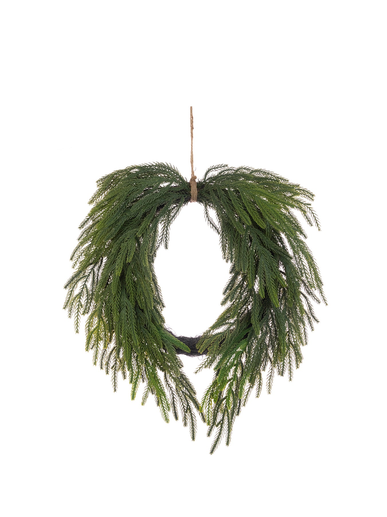 Waxed Pine Wreath Christmas Decoration 61cm