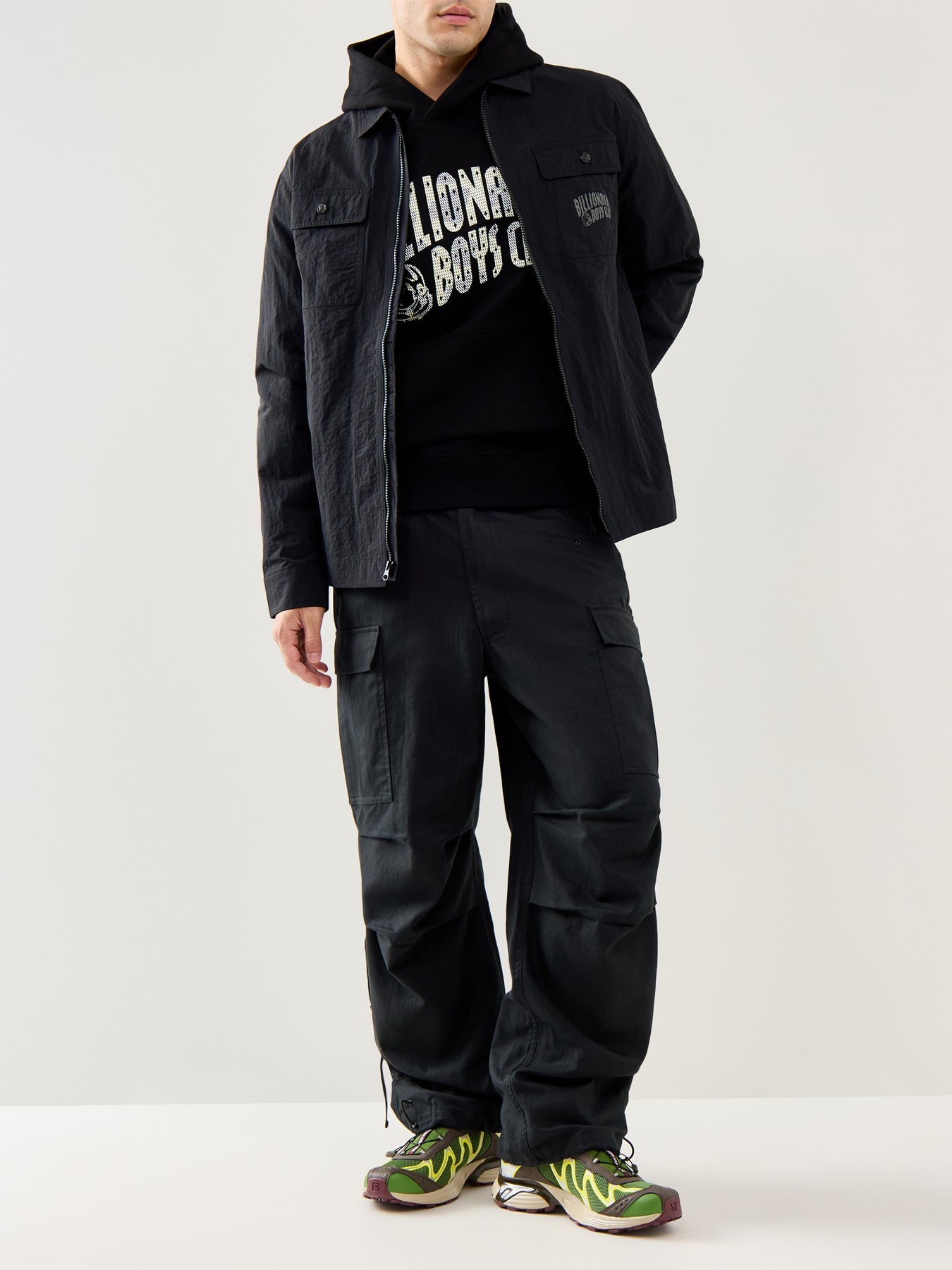 Arch Logo Nylon Overshirt Black