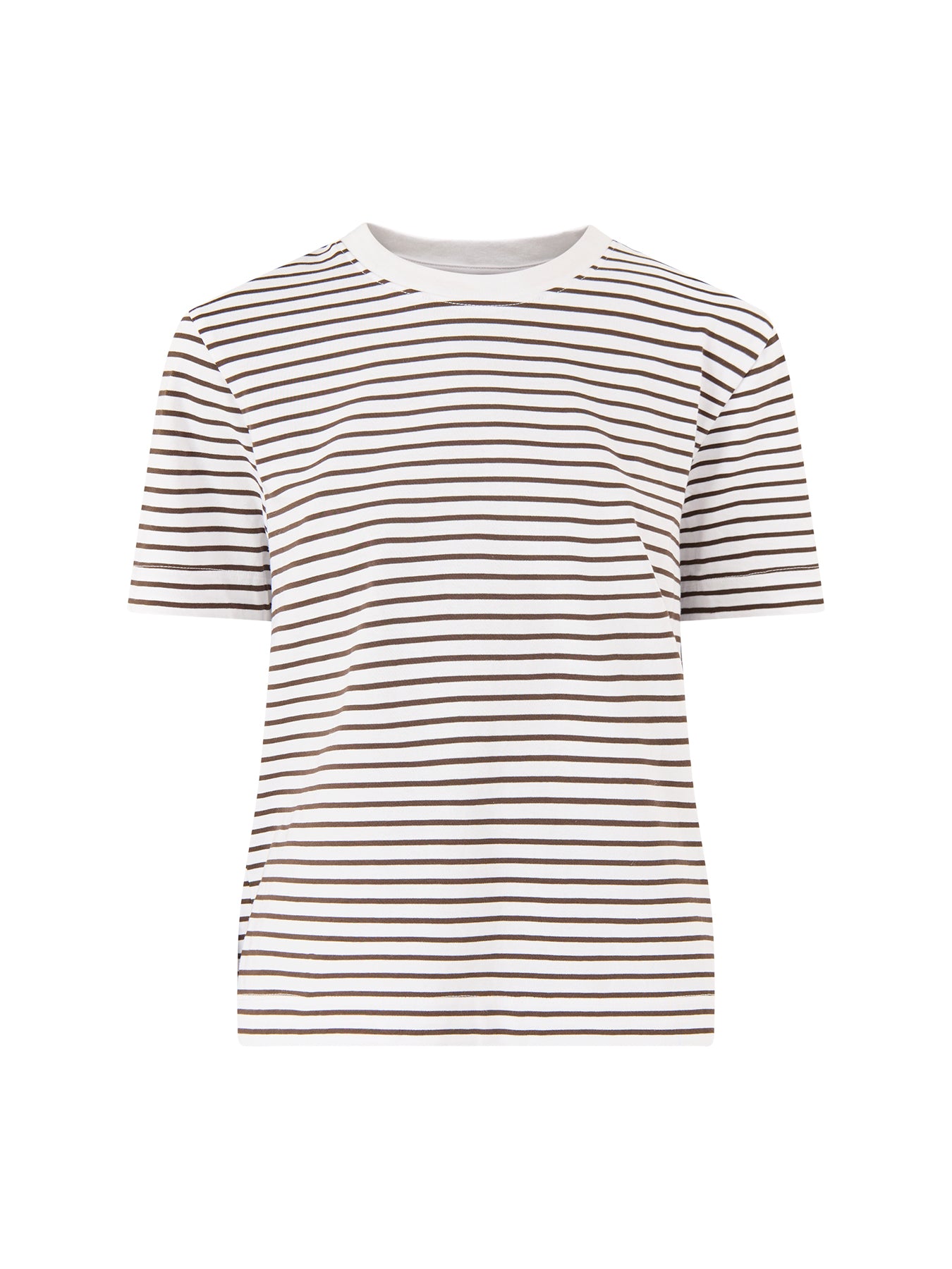 Essential Striped Boxy Tee Ecru Black