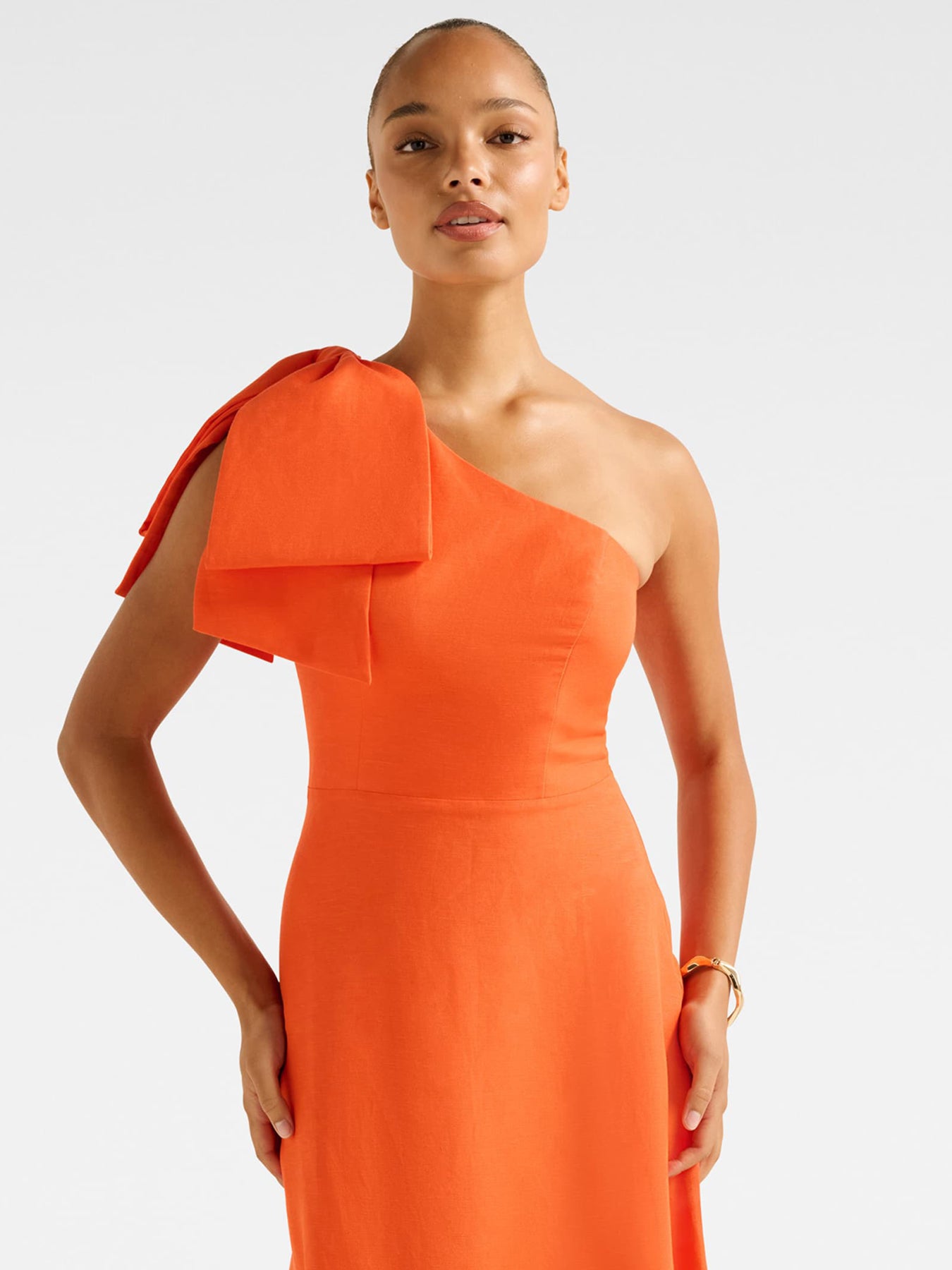 Danni Asymmetrical Bow Midi Dress