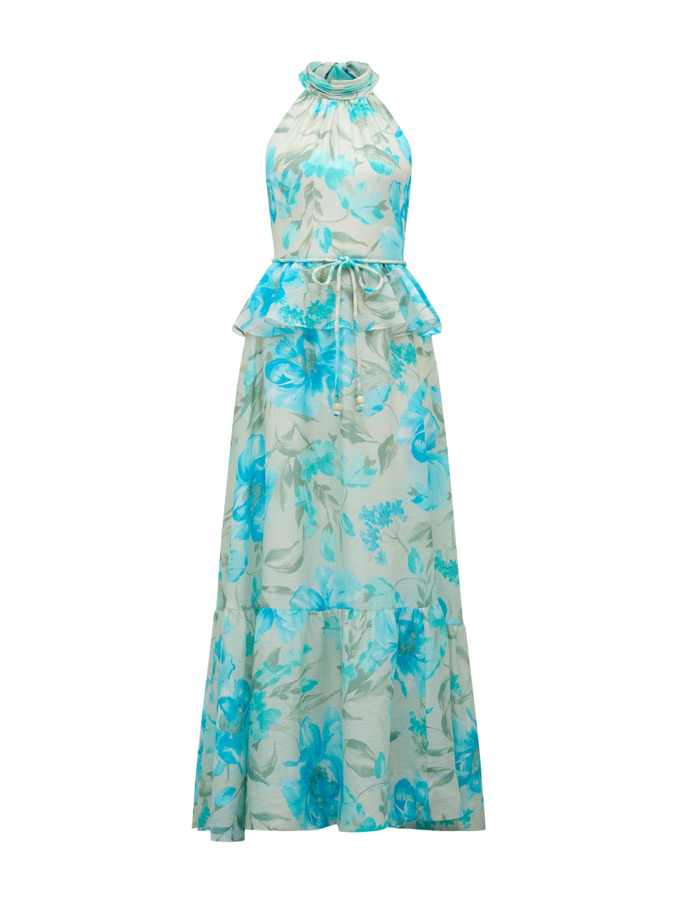 Serena Halter Neck Peplum Maxi Dress – Fenwick