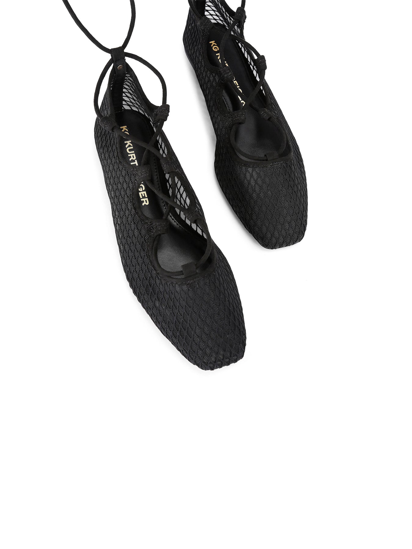 Nina Tie Up Black Flats