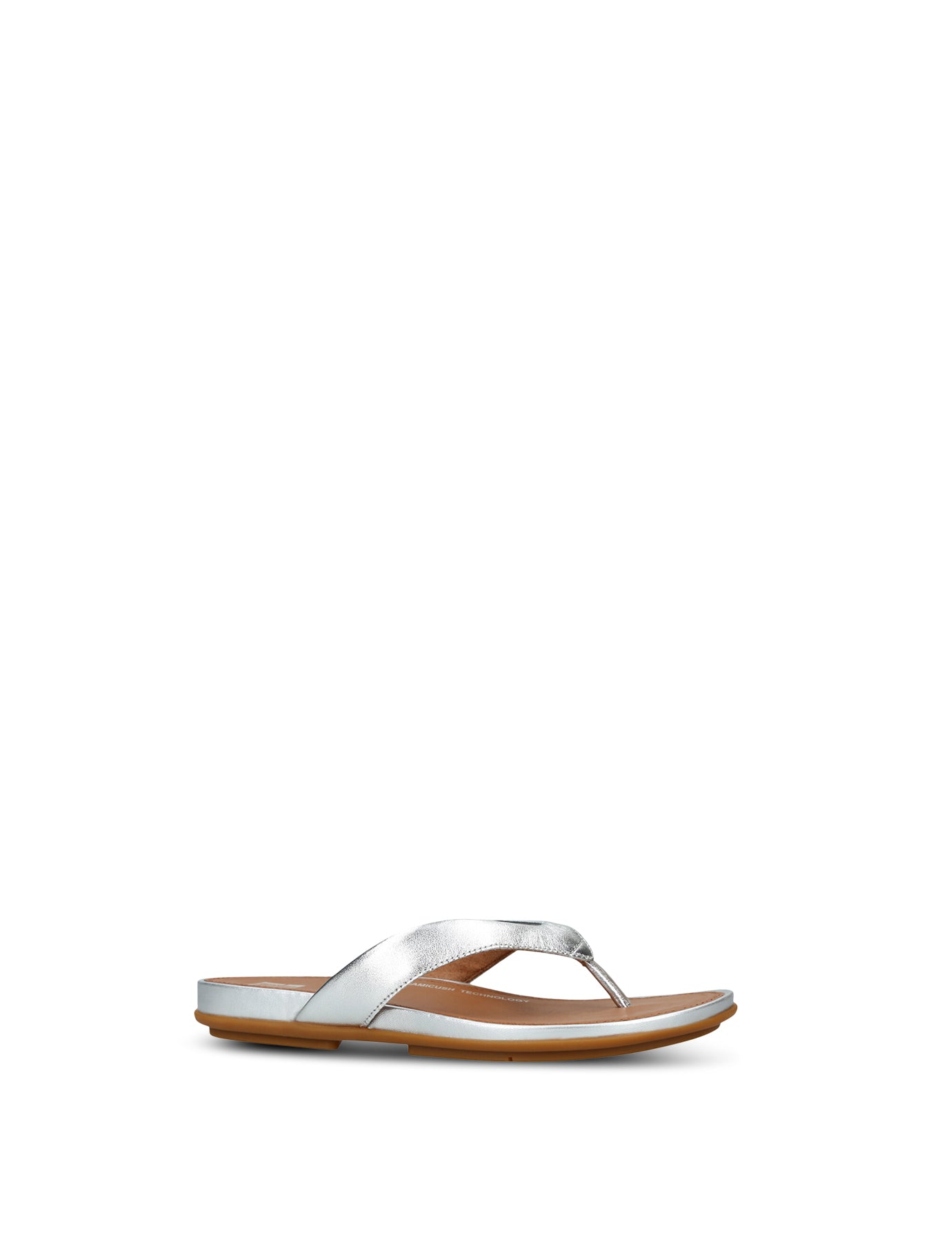 Gracie Leather Flip Flops Silver