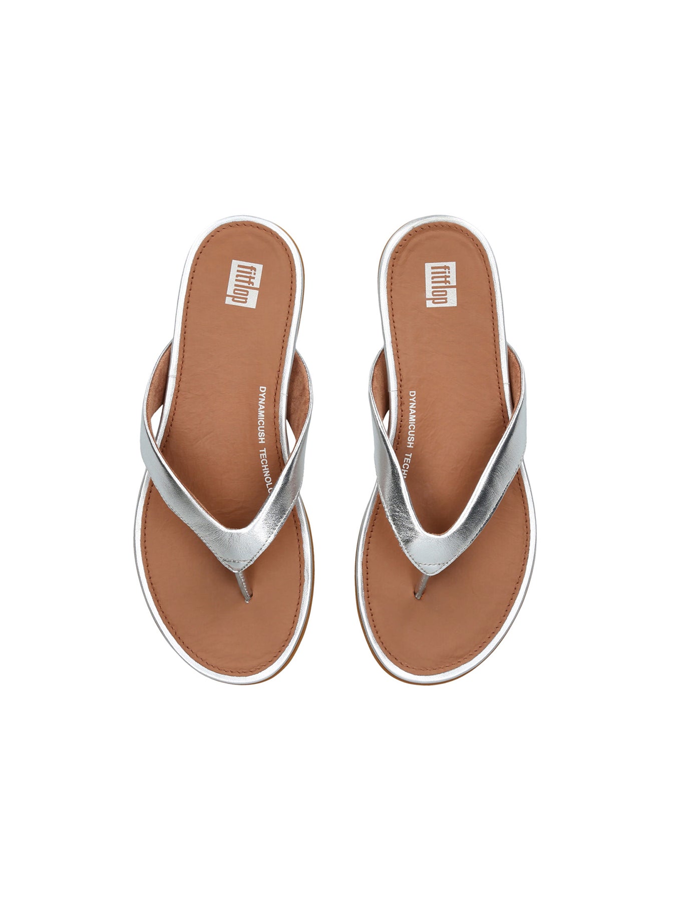 Gracie Leather Flip Flops Silver