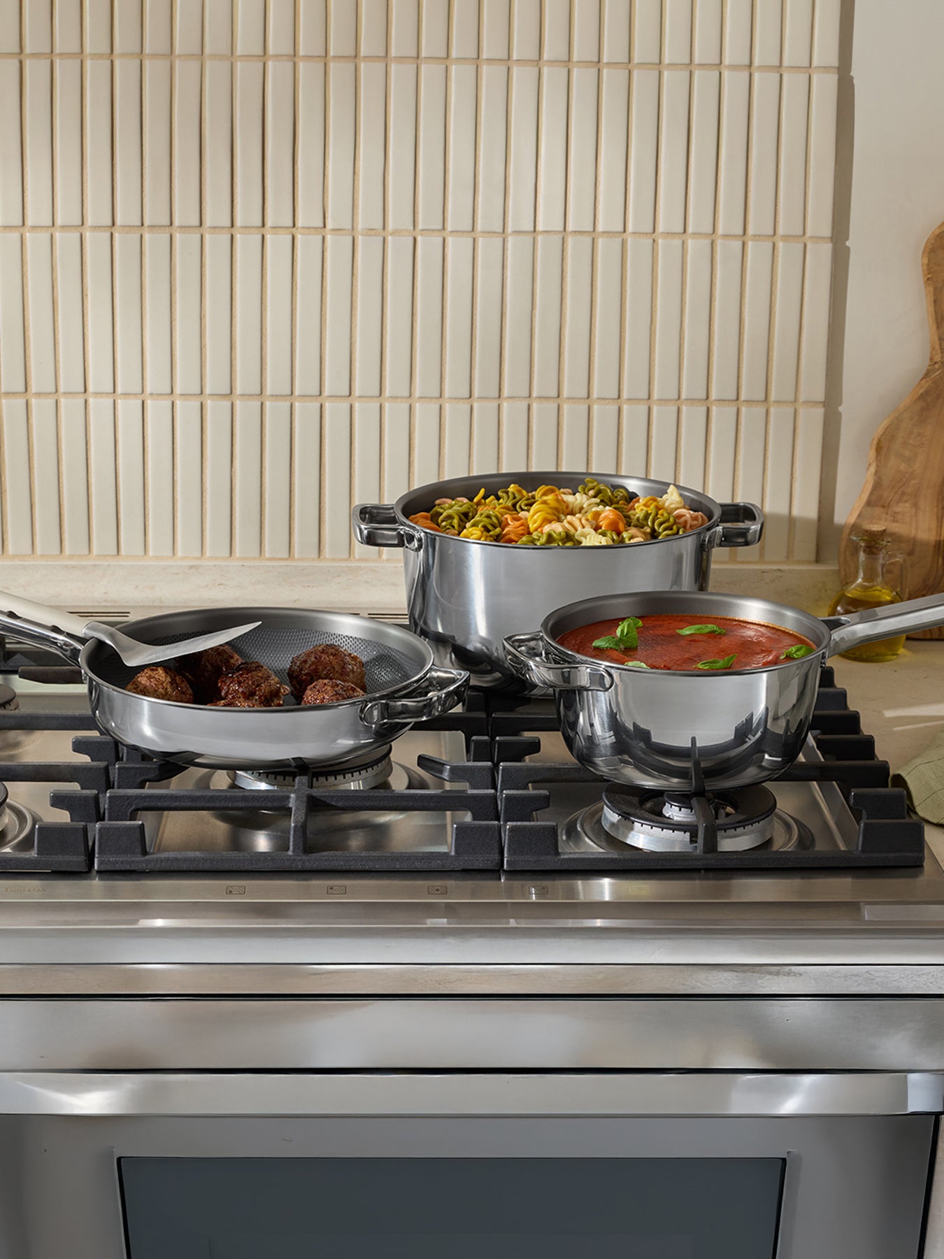 Titanium Pro Cookware Set Chrome