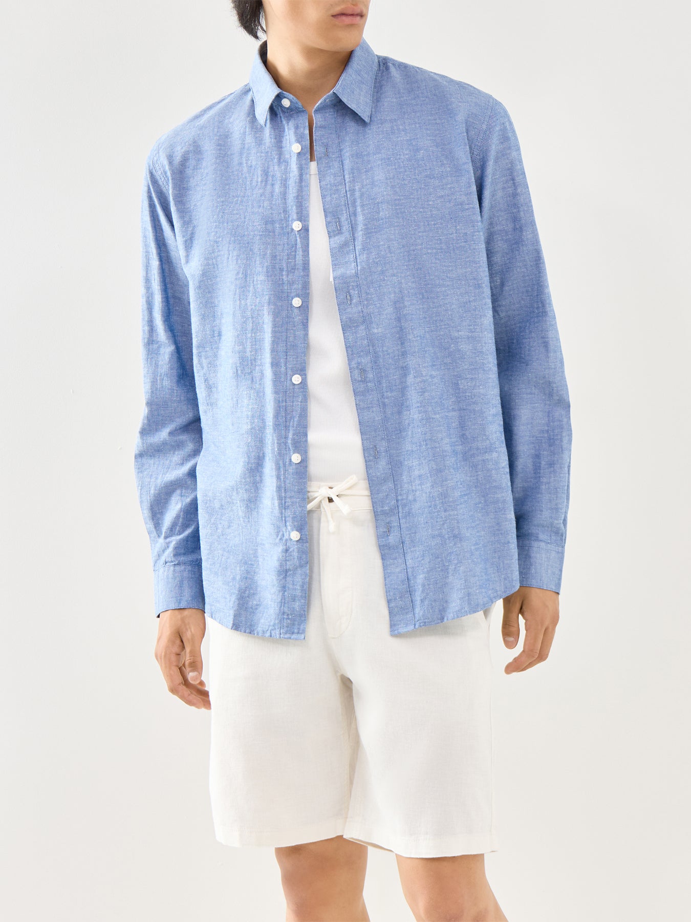 Cotton Blue Long Sleeve Shirt