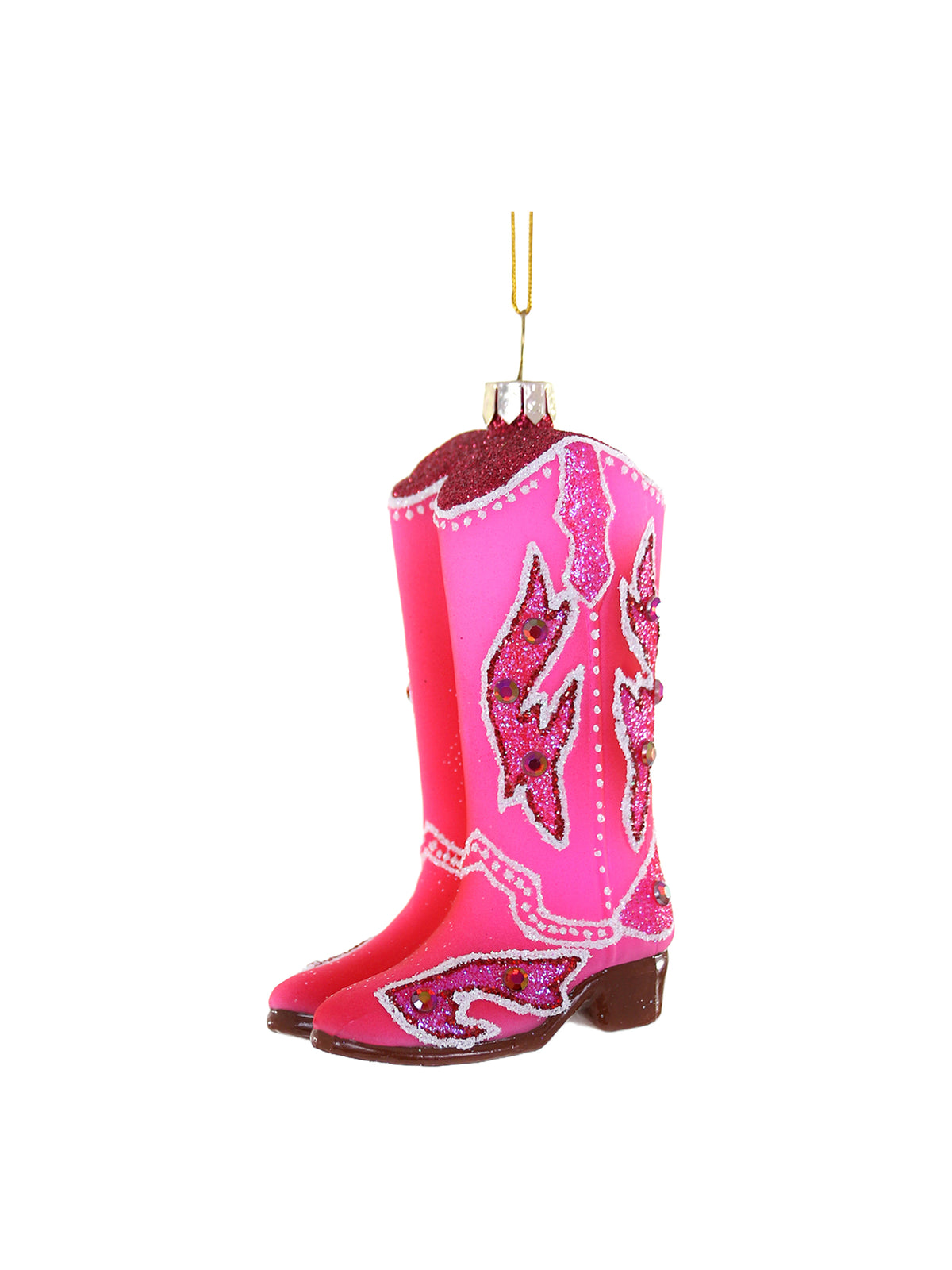 Pink Cowgirl Boots Christmas Tree Hanging Decoration