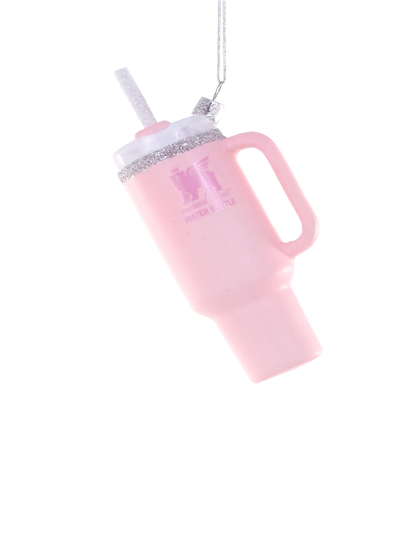 Pink Tumbler with Straw Christmas Tree Hanging Decoration