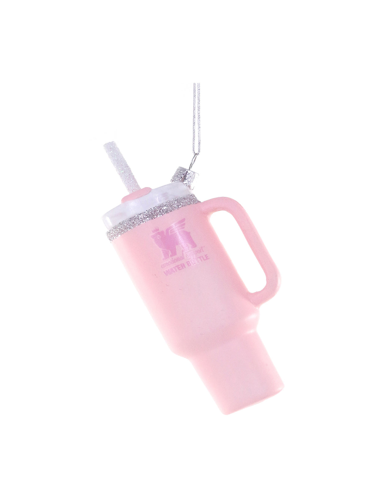 Glass Tumbler With Straw Christmas Tree Hanging Decoration