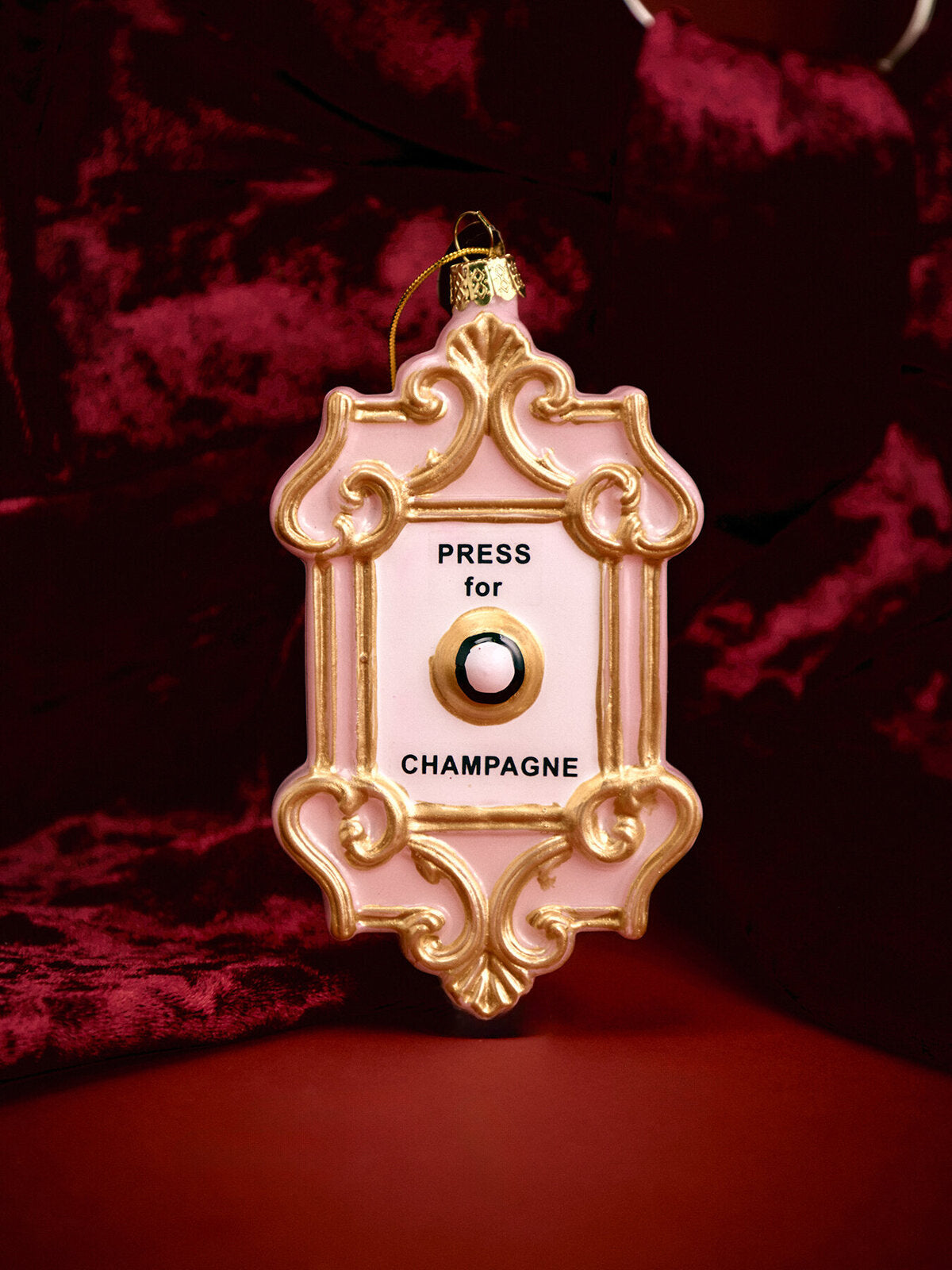 Press for Champagne Christmas Tree Hanging Decoration
