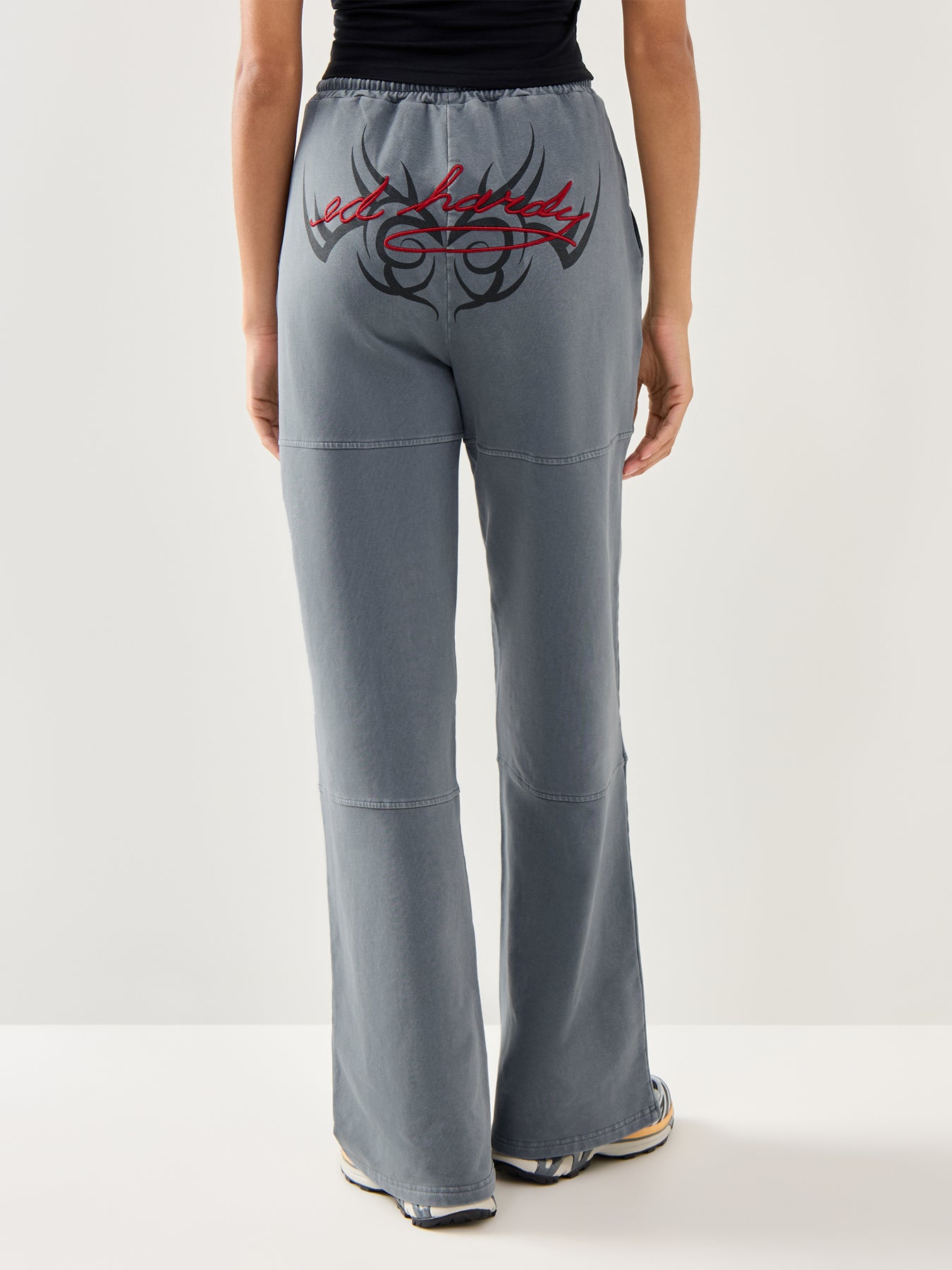 Attoo Collage Seam Detail Wide Leg Joggers Charcoal Charcoal