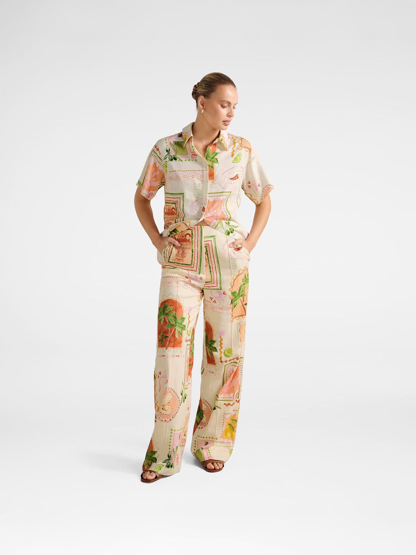 Ola Linen Wide Leg Pants