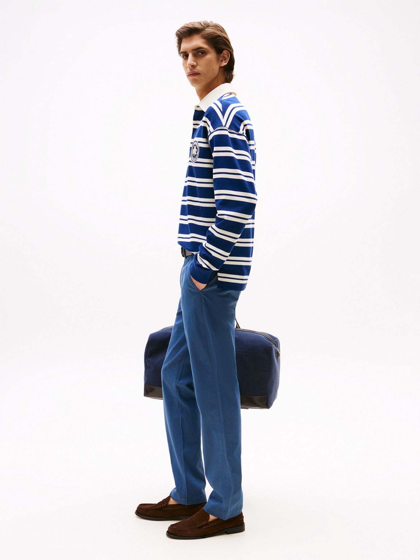 Denton Micro Print Straight Leg Chinos