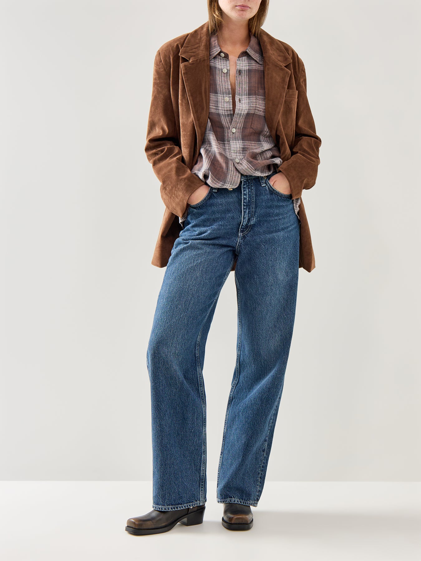 Paper Cut Vegan Blazer Brown