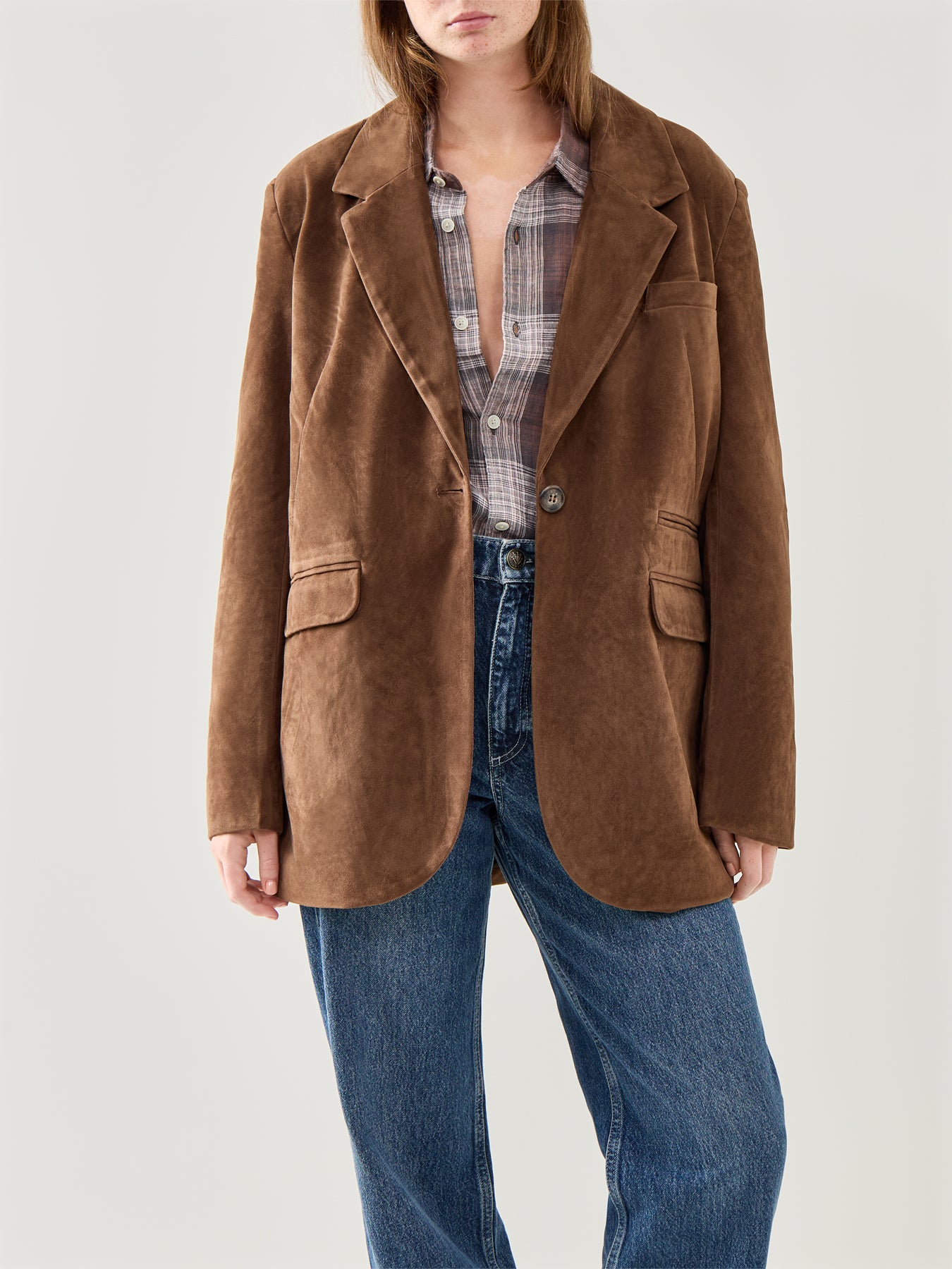 Paper Cut Vegan Blazer Brown