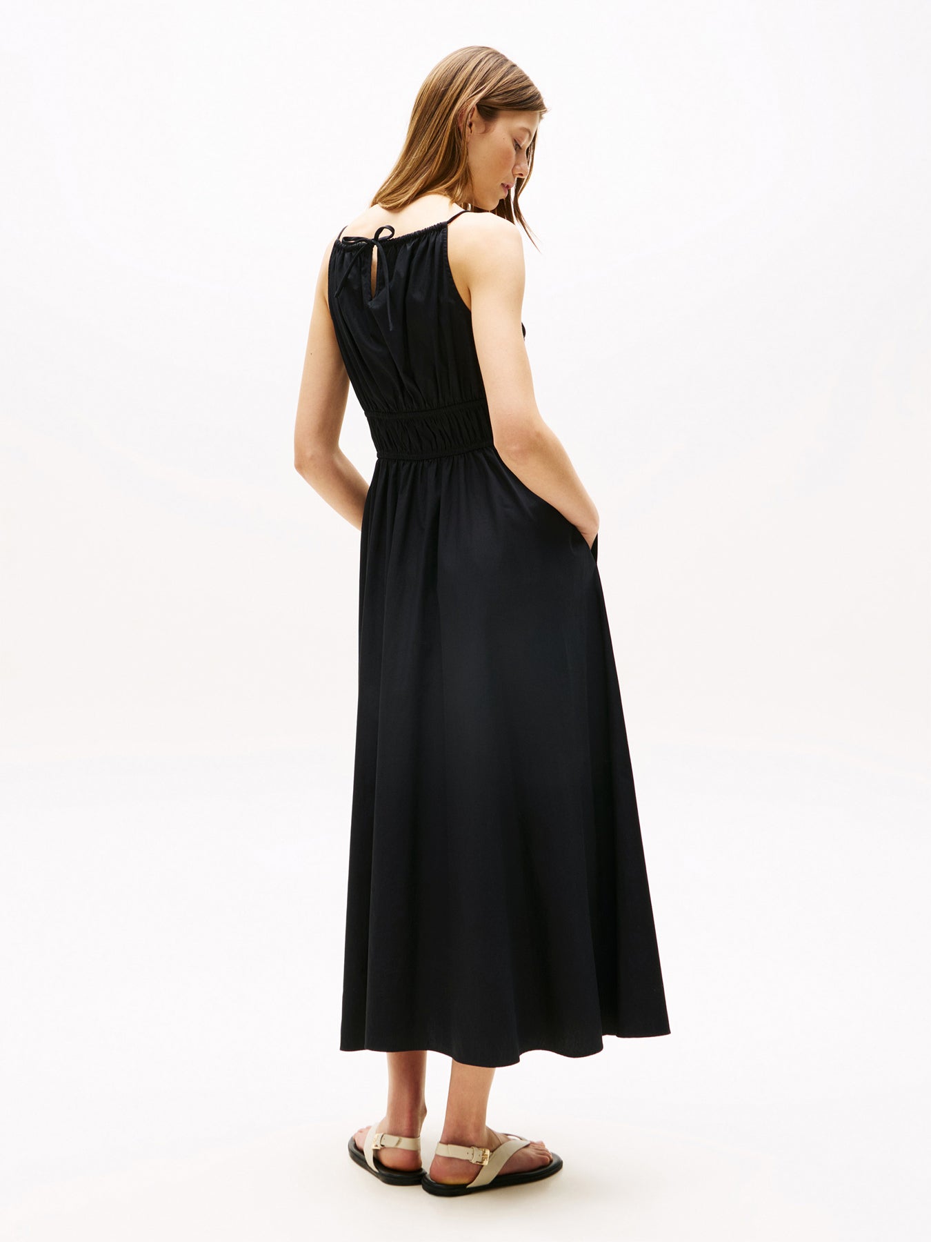 Smock Scoop Neck Maxi Dress