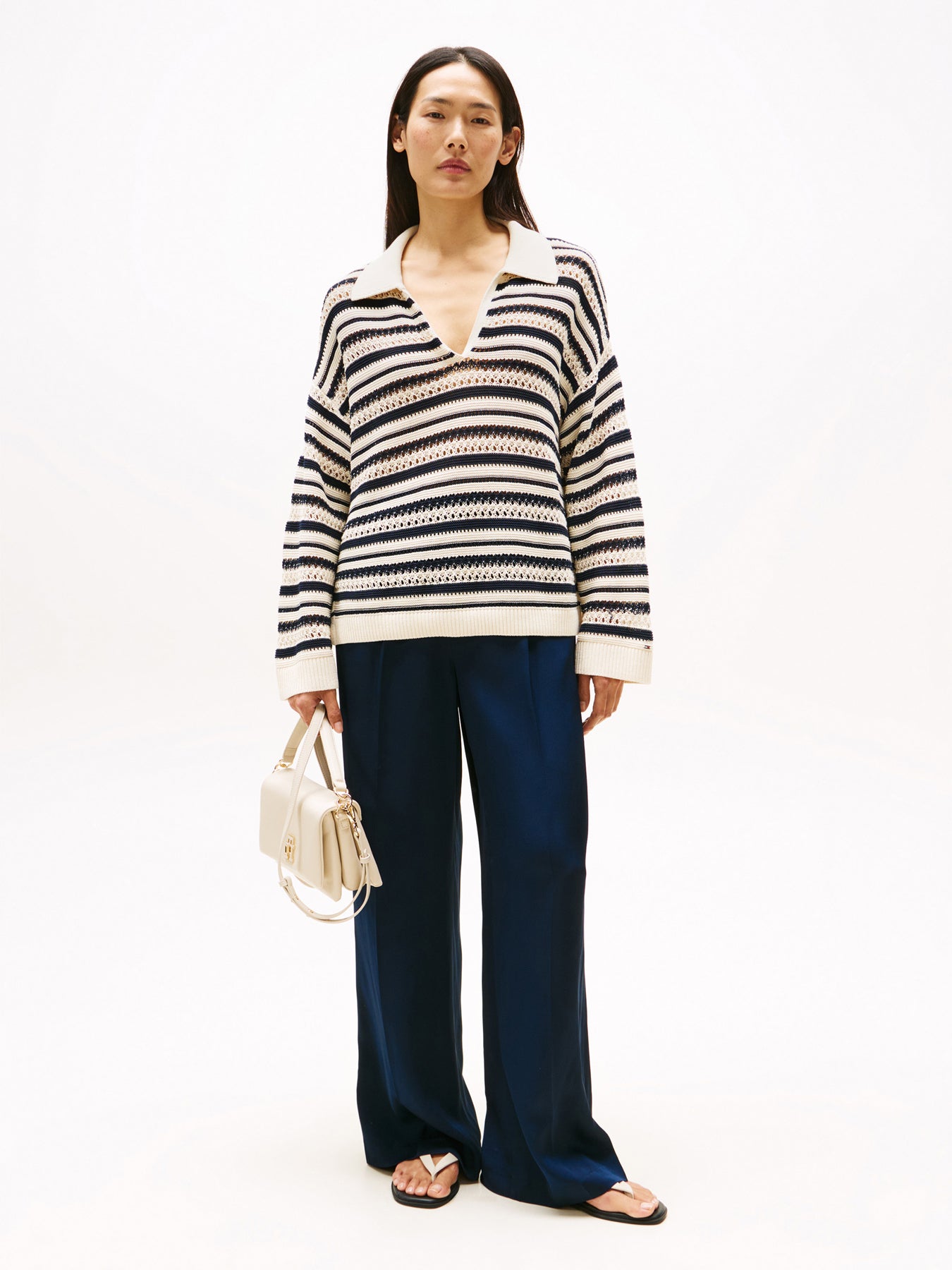 Crochet Oversized Polo Jumper