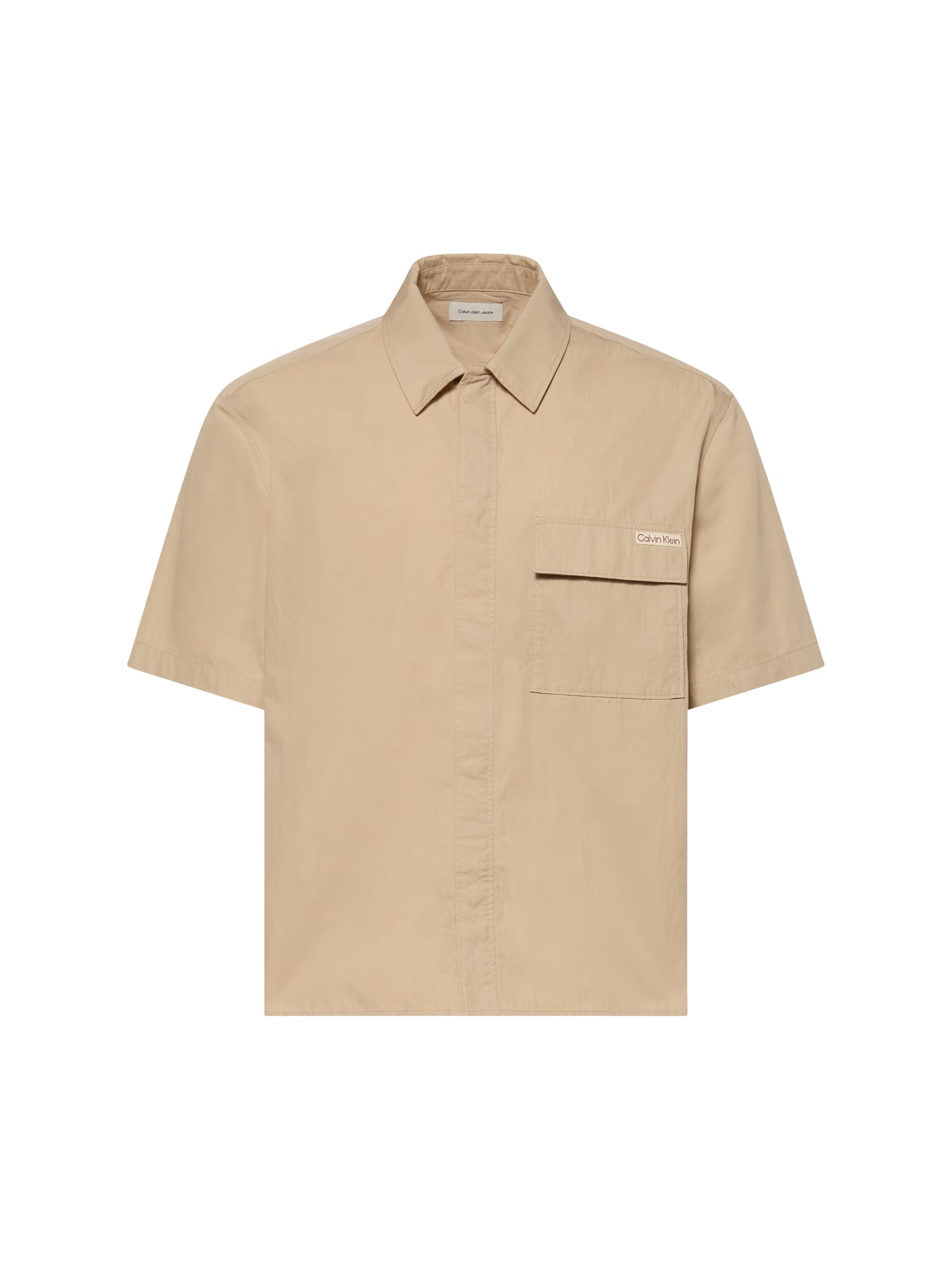 Relaxed Cotton Blend Short Sleeve Shirt