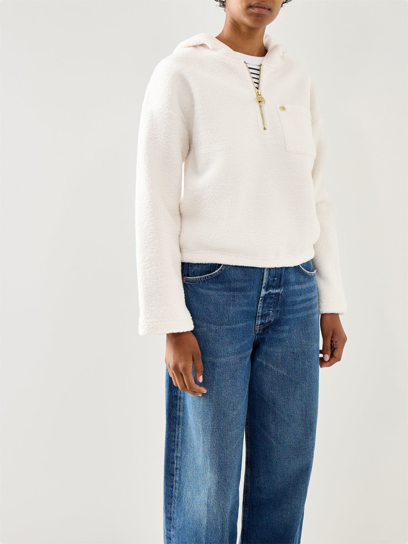 Lola Fleece Hoodie White