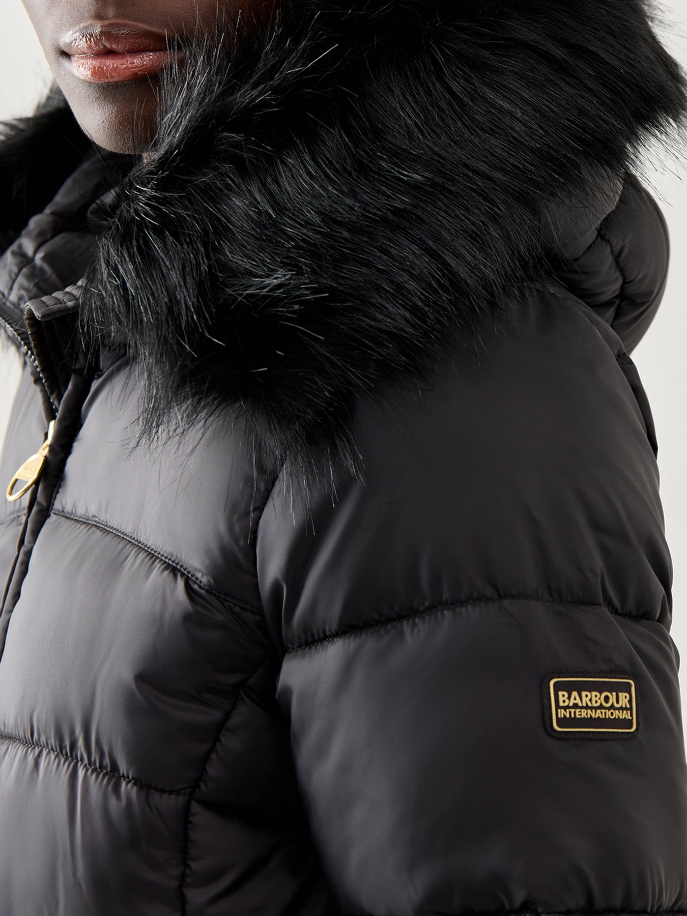Womens Barbour International Anastasia Puffer Jacket Black