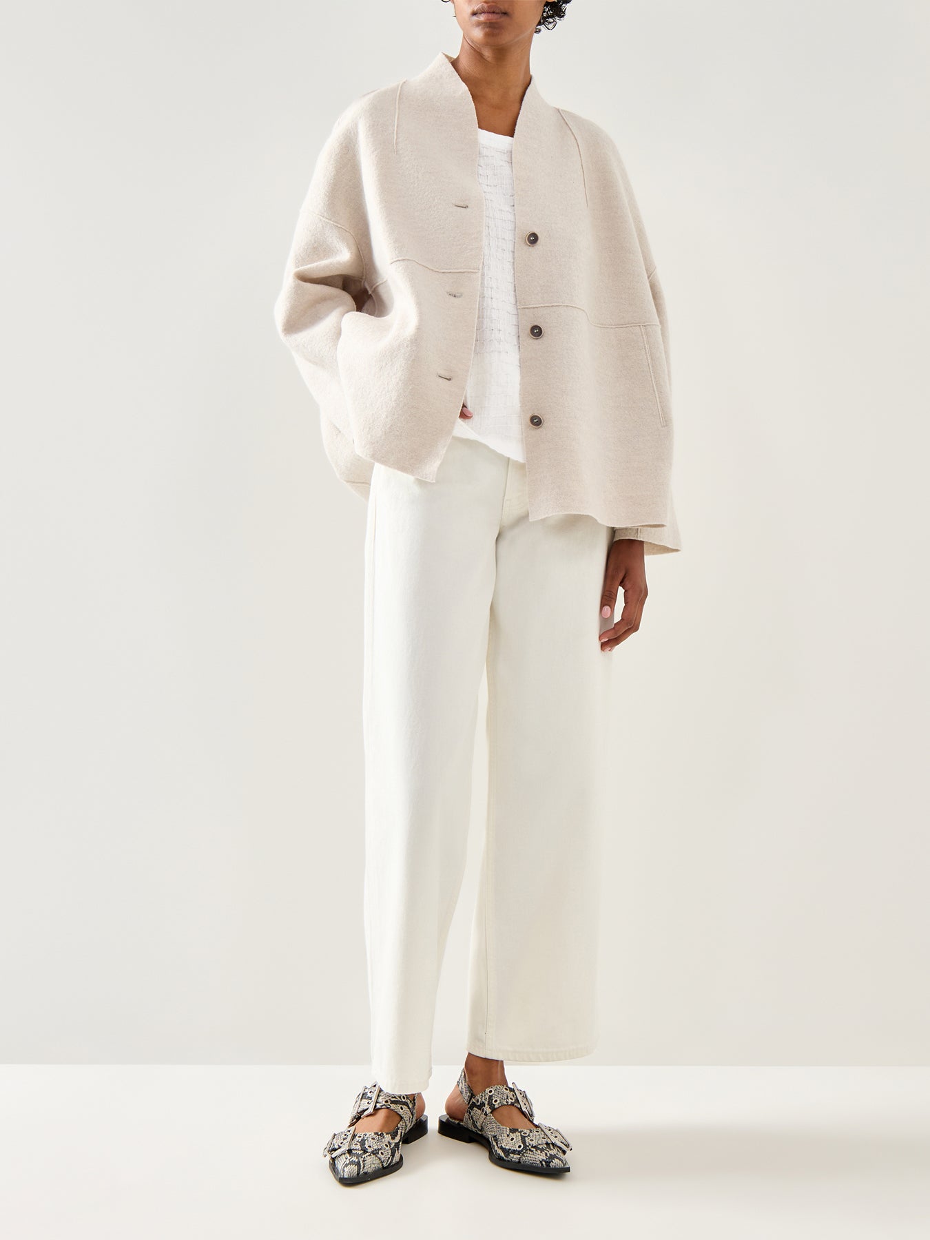 Ballet Neck Square Top White