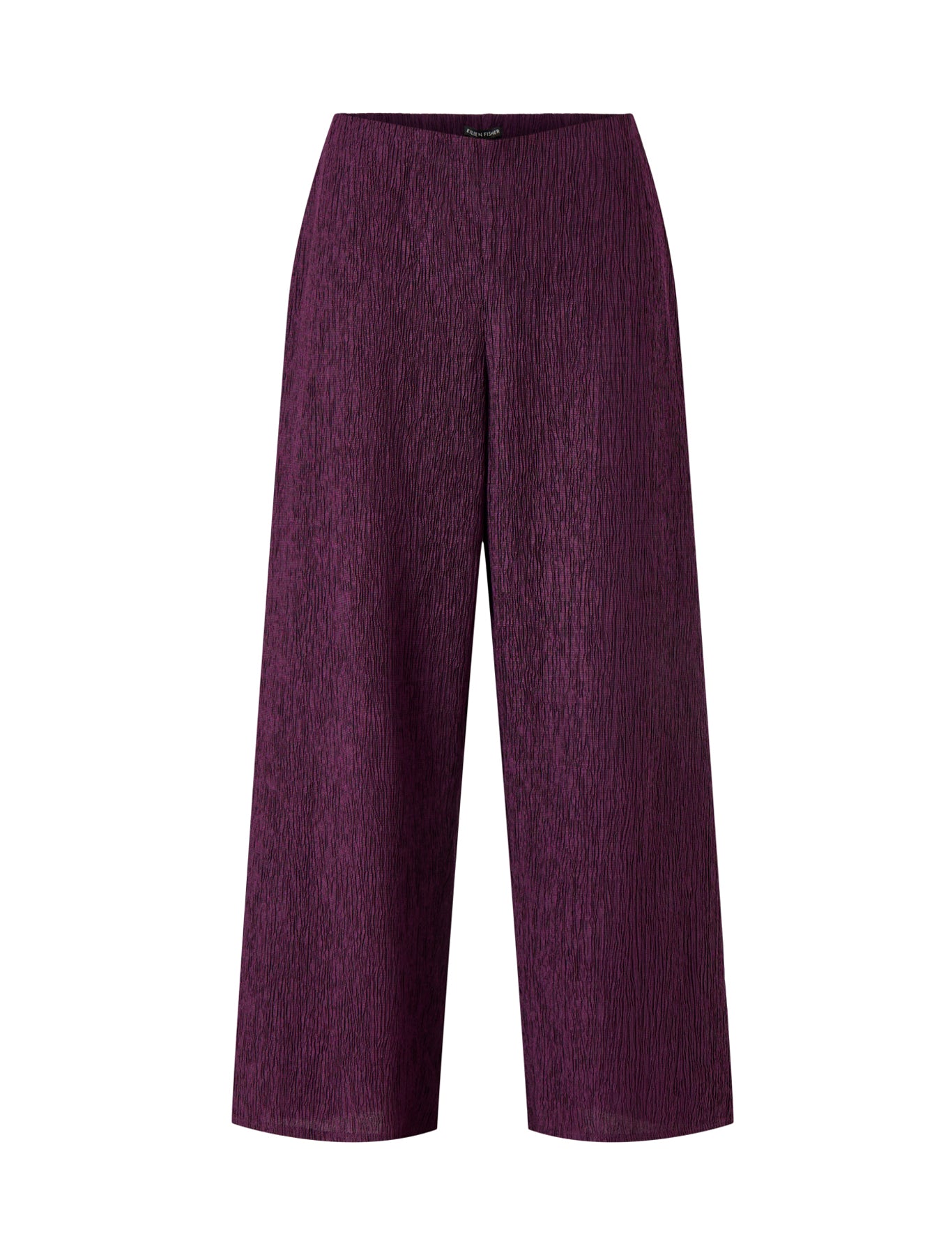 High Waist Wide Ankle Woven Plisse Pant Purple