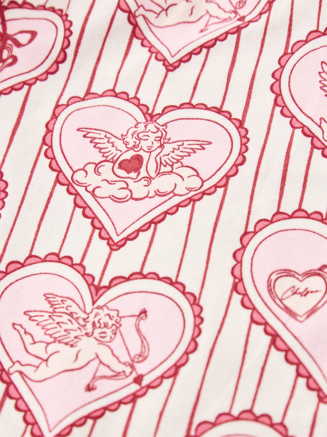 Heart Cupid Long Pyjama Set Pink
