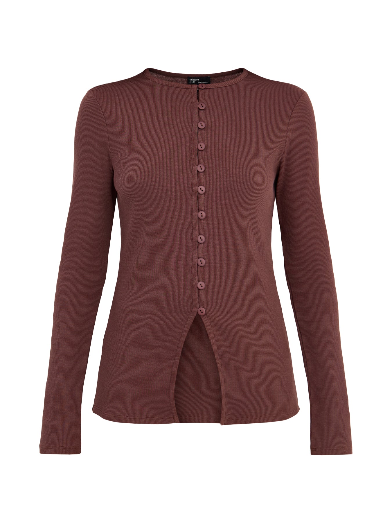 Rhea Ribbed Long Sleeves Waistcoat Top