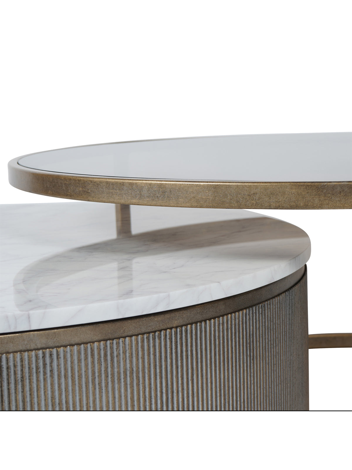 Belvedere Aged Gold Set of 2 Nesting Coffee Tables