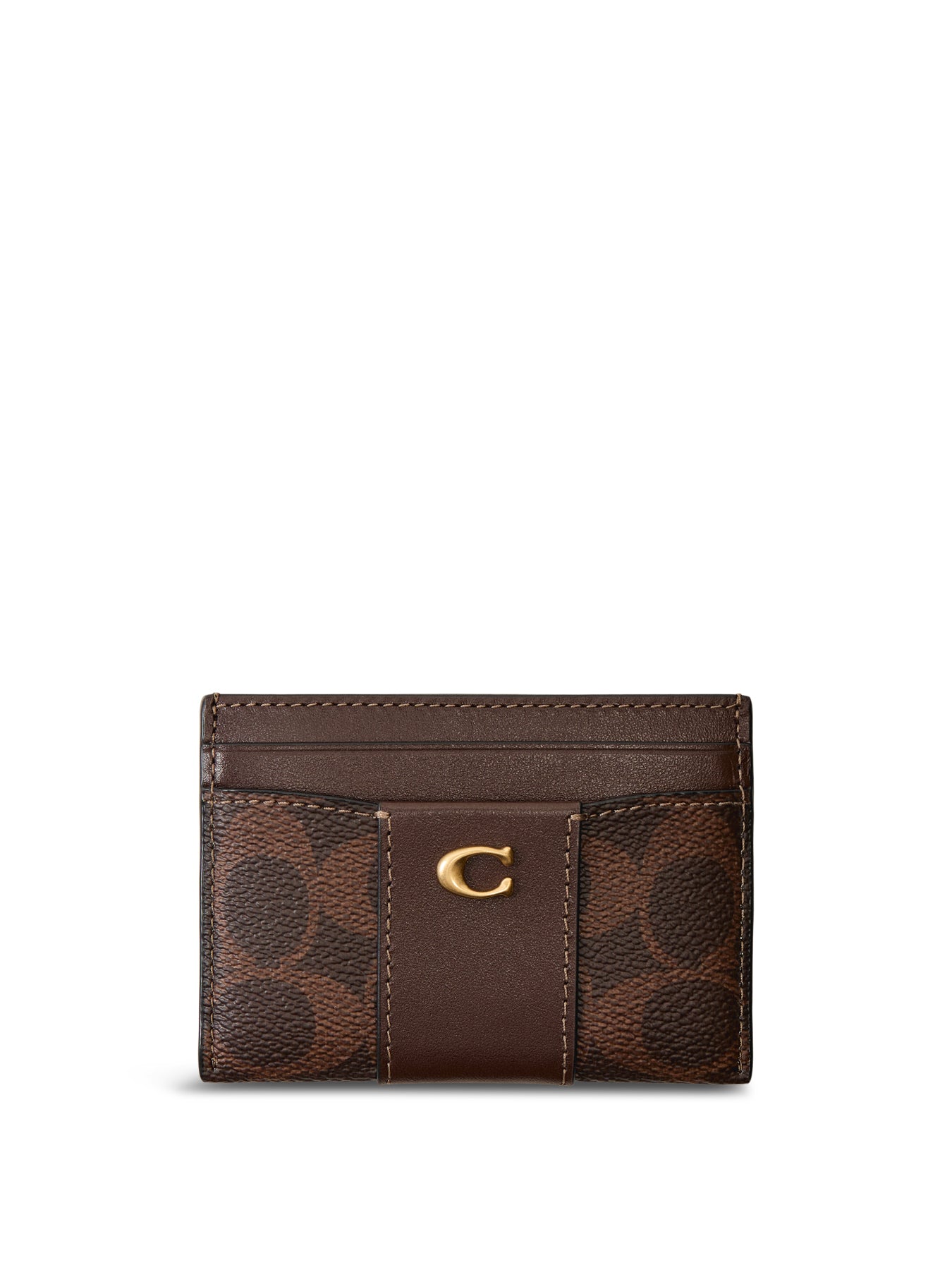 Coated Canvas Signature Essential Card Case Brown