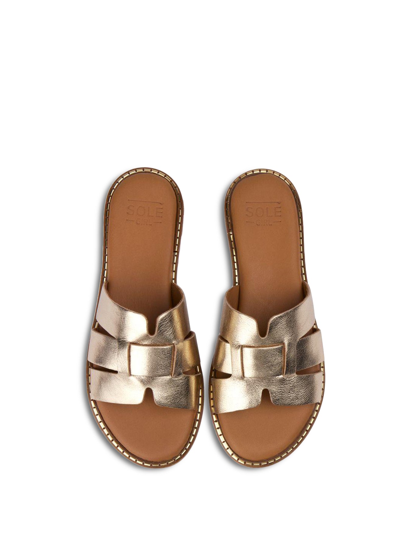 SOLE Nura Slide Sandals Gold