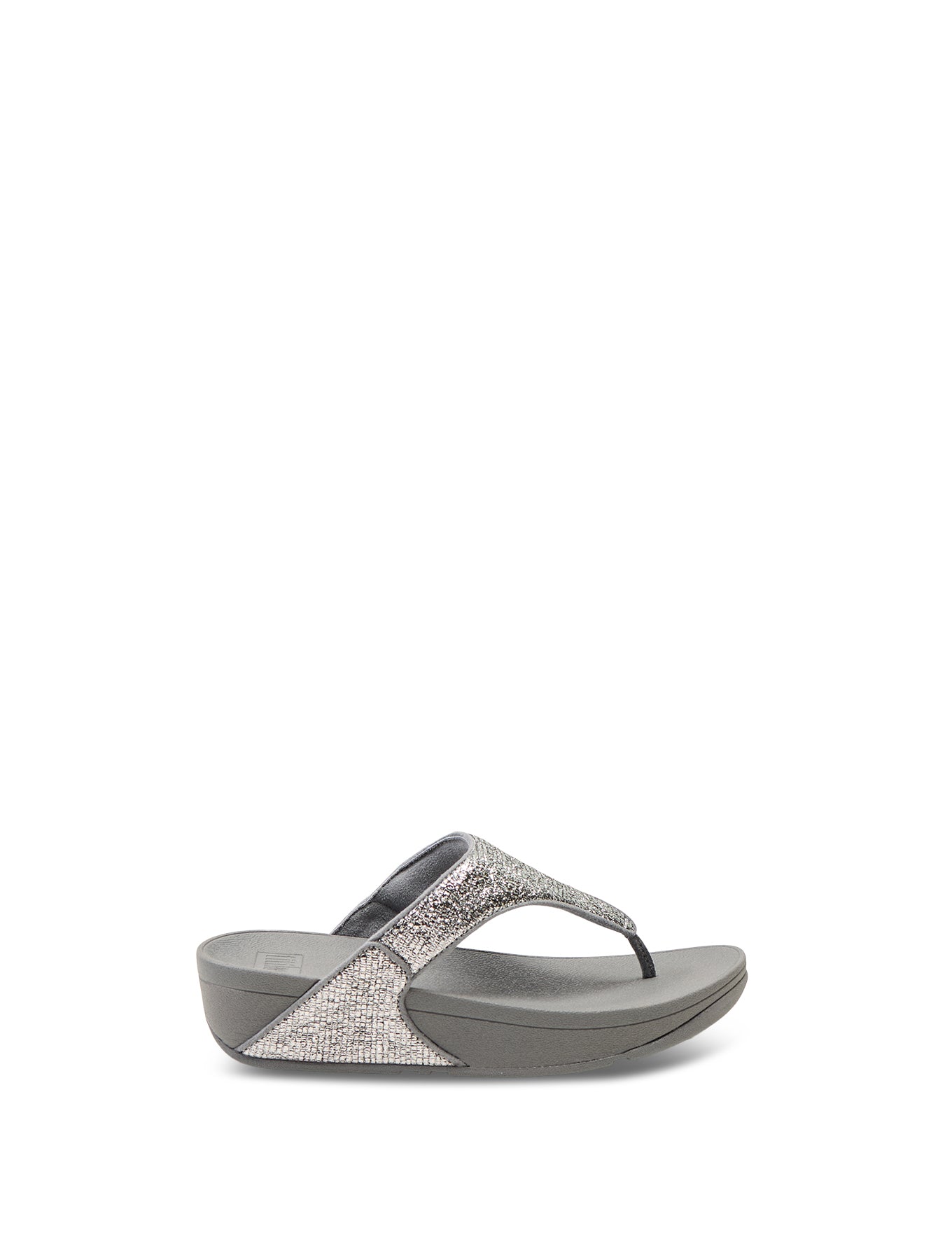 Lulu Crinkled-Shimmer Toe-Post Sandals