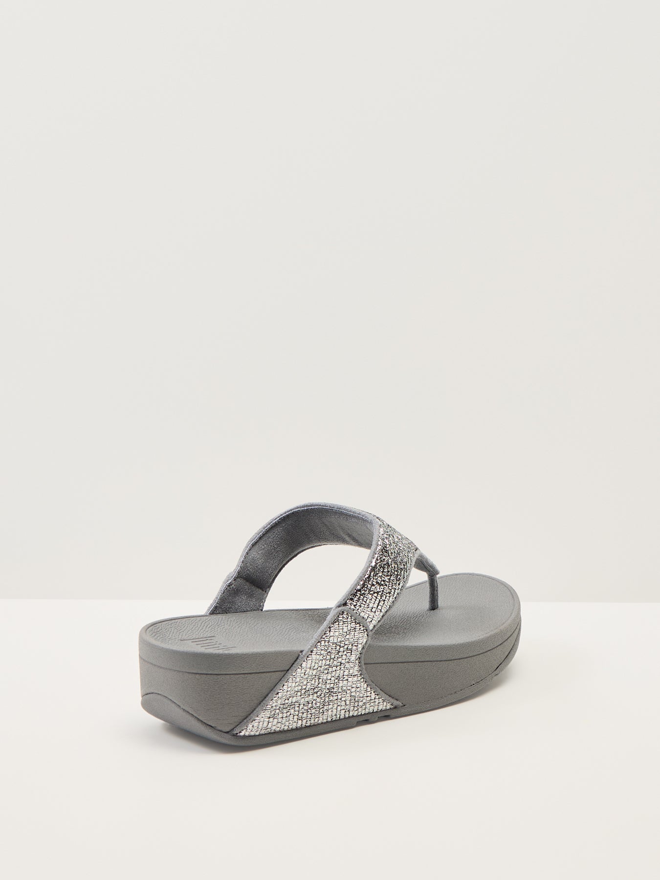 Lulu Crinkled-Shimmer Toe-Post Sandals