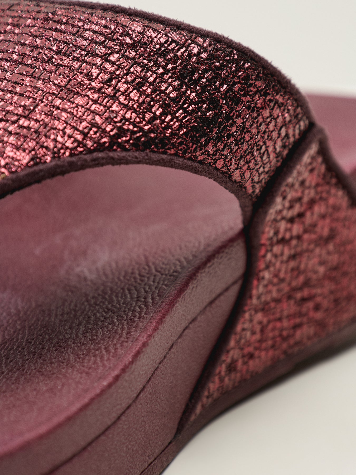 Lulu Crinkled-Shimmer Toe-Post Sandals