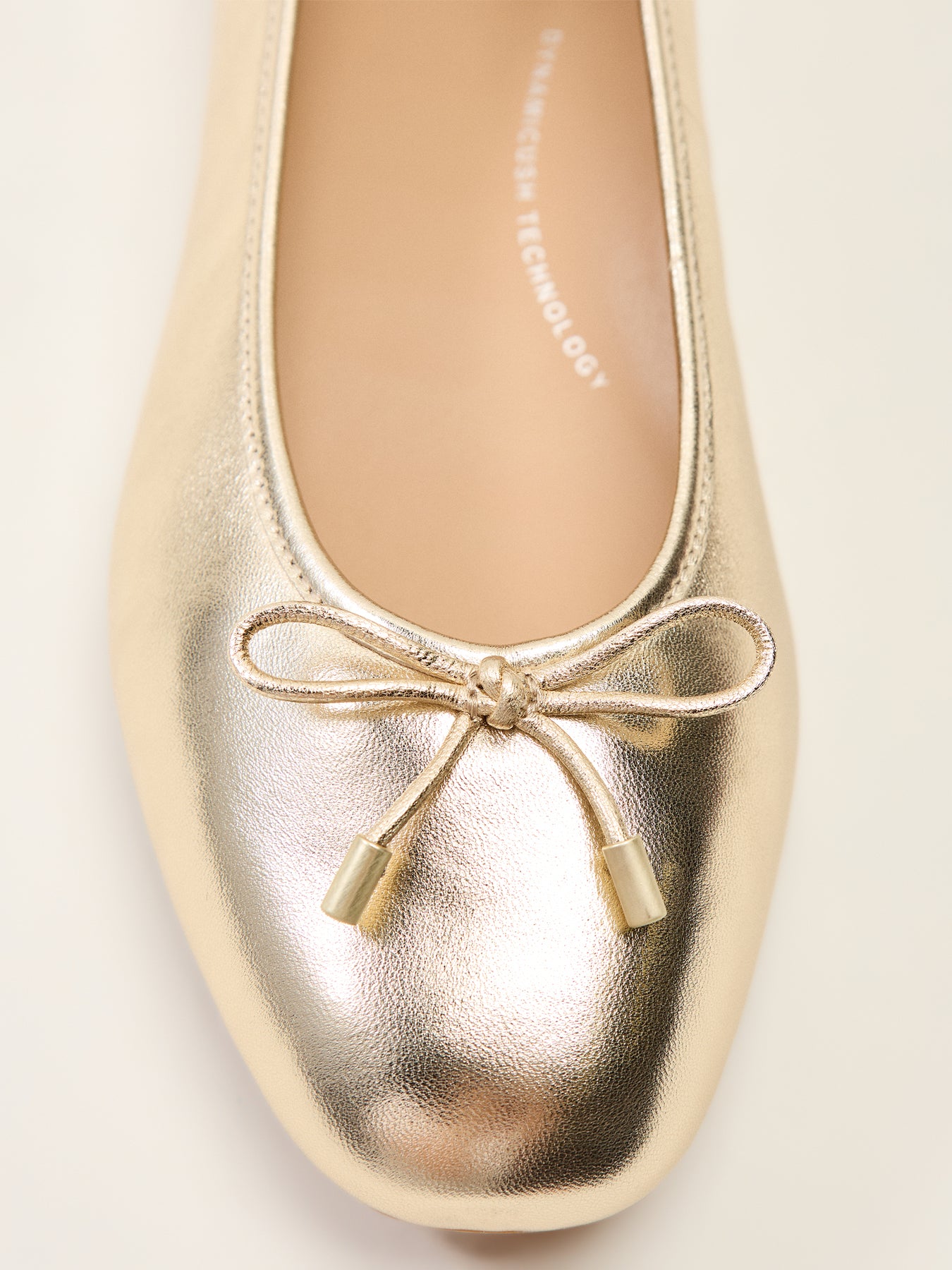 Delicato Bow Soft Metallic-Leather Ballet Flats
