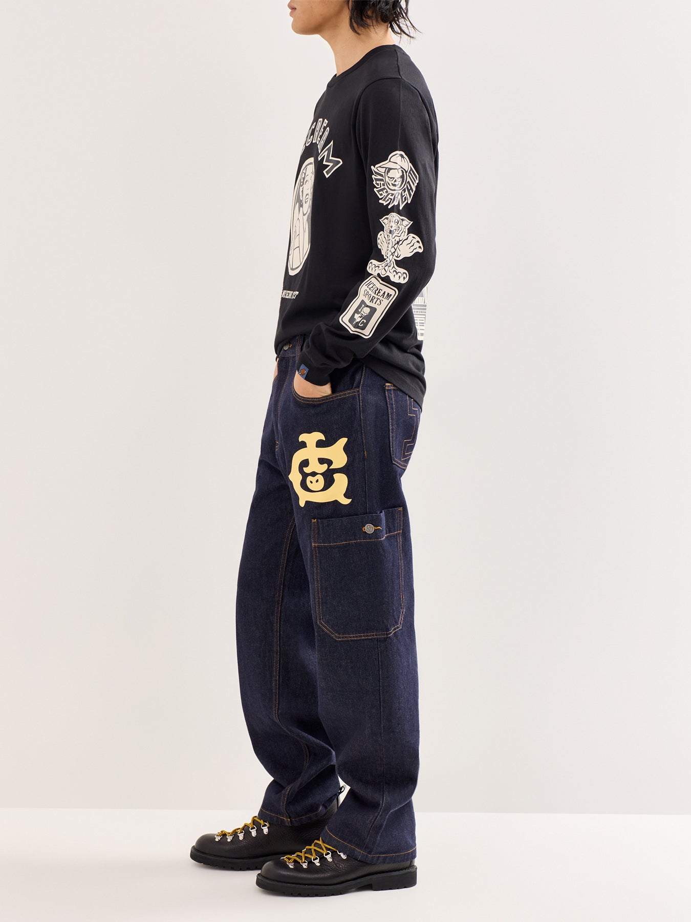 Western Denim Pants Purple
