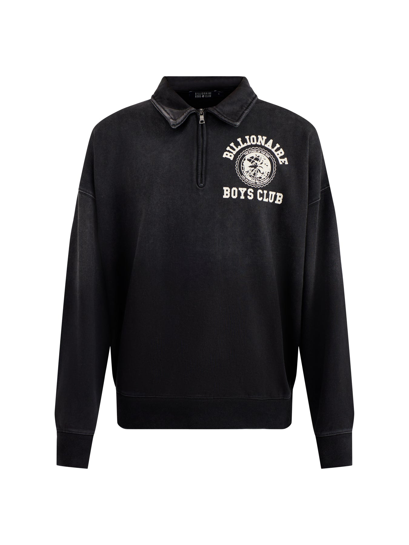World College Washed Quarter Zip Sweatshirt Black