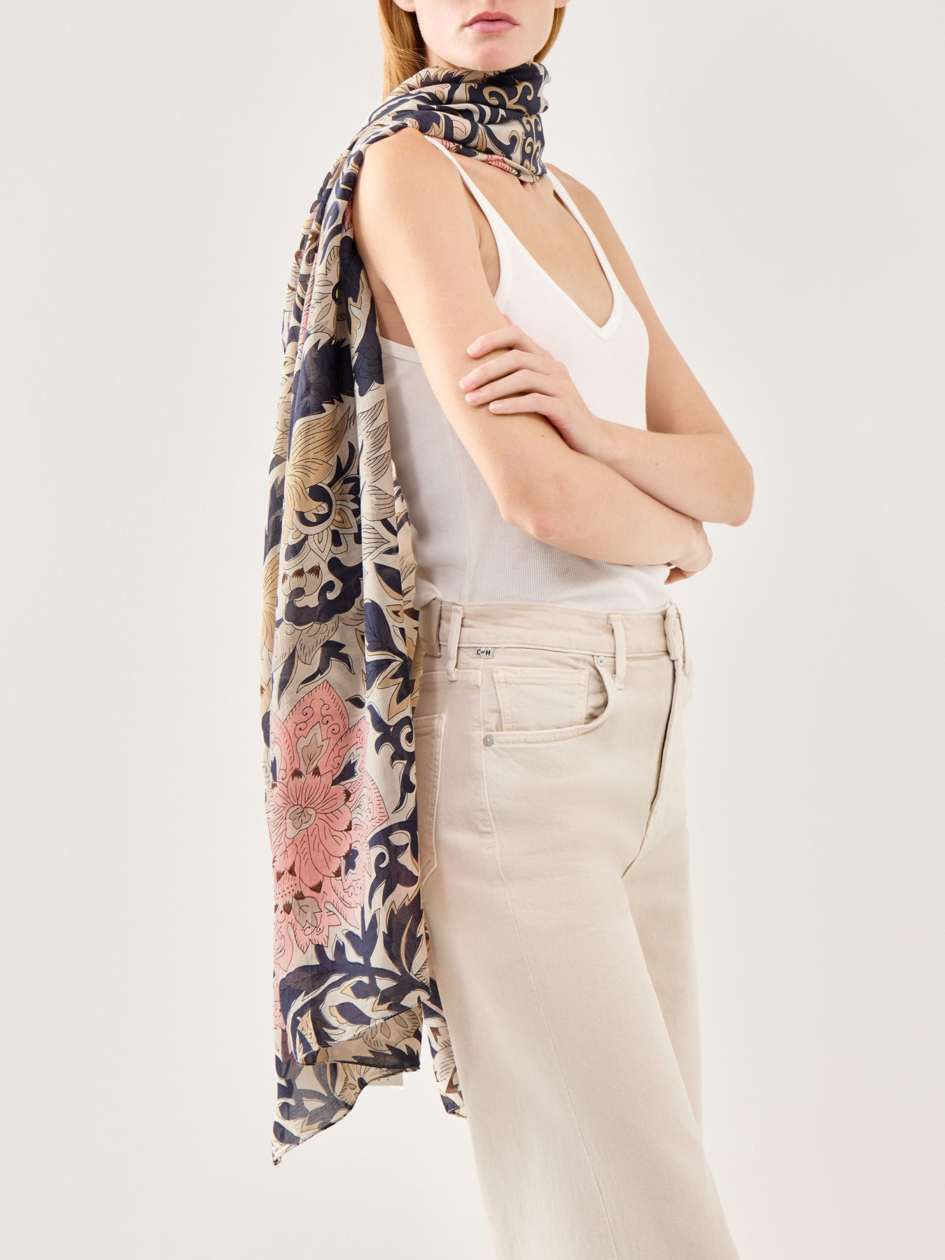 Block Taupe Scarf