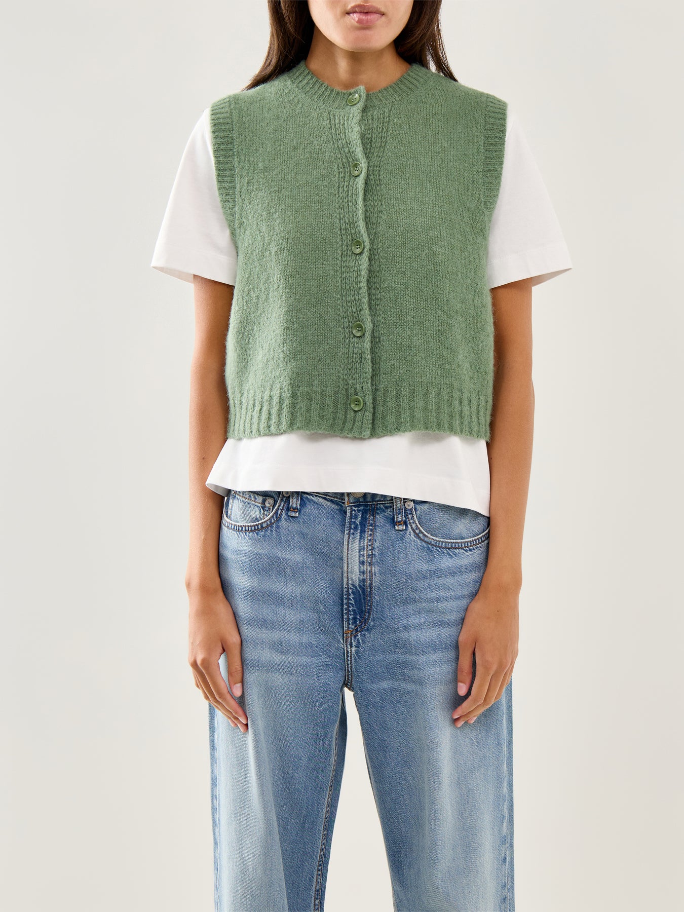 Weste 504 Cardigan Green