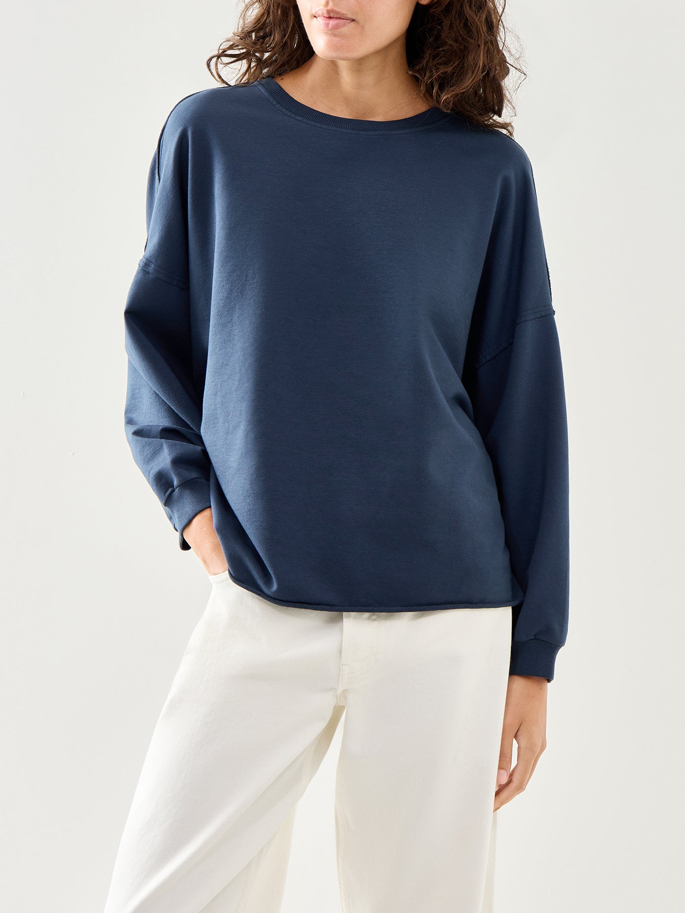 511 Long Sleeves Cotton Pullover Blue