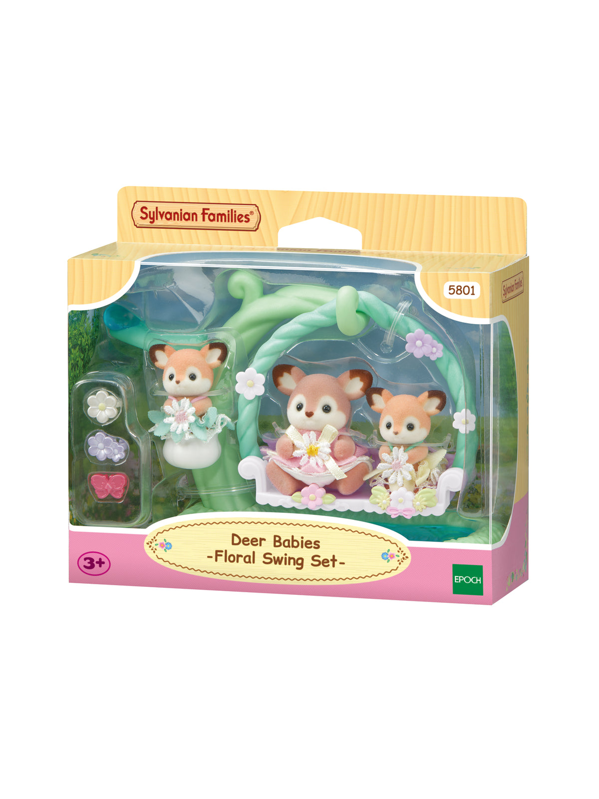 Deer Babies Floral Swing Set