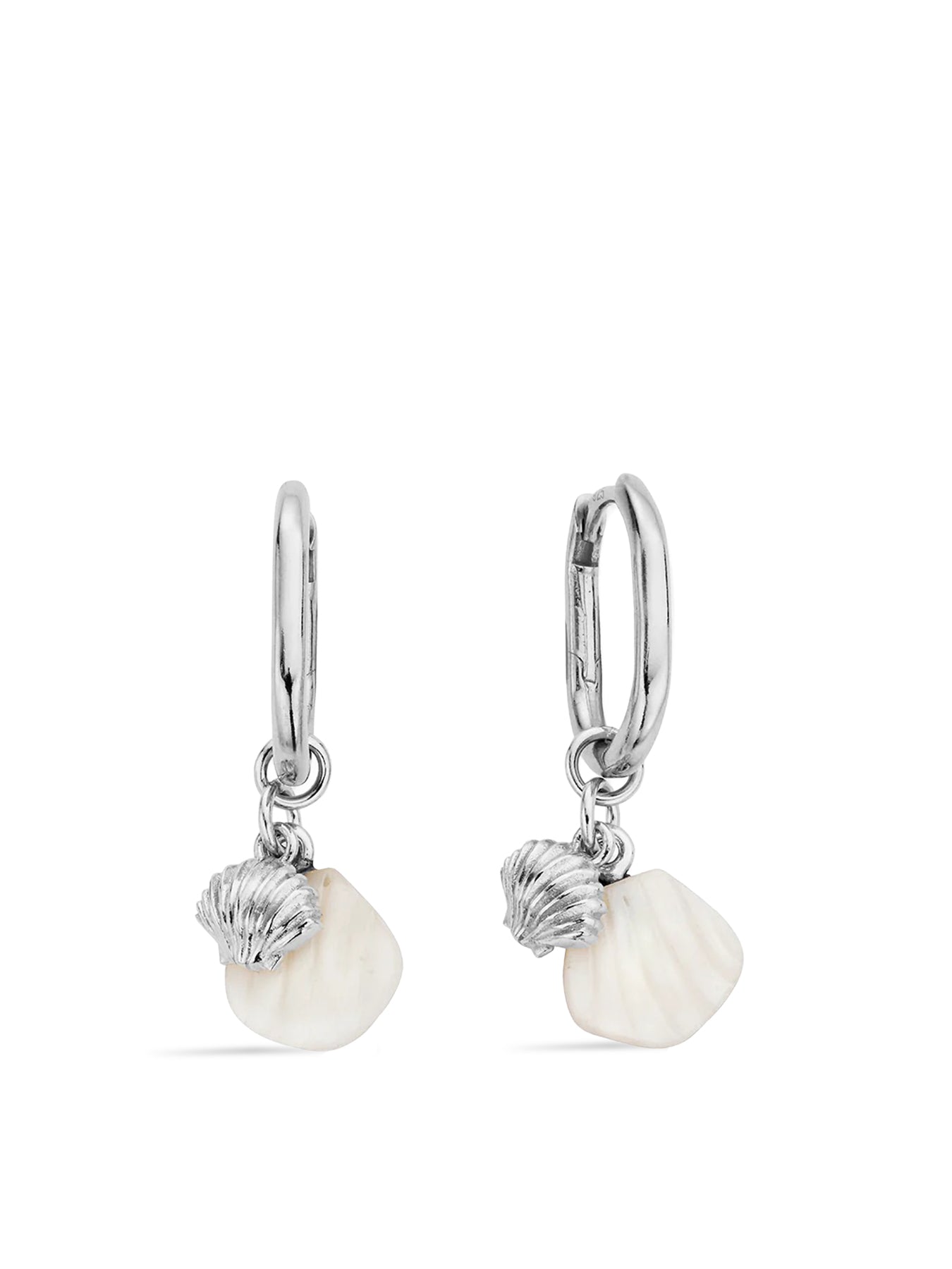 Dream Waves Oval Hoop Earrings Silver