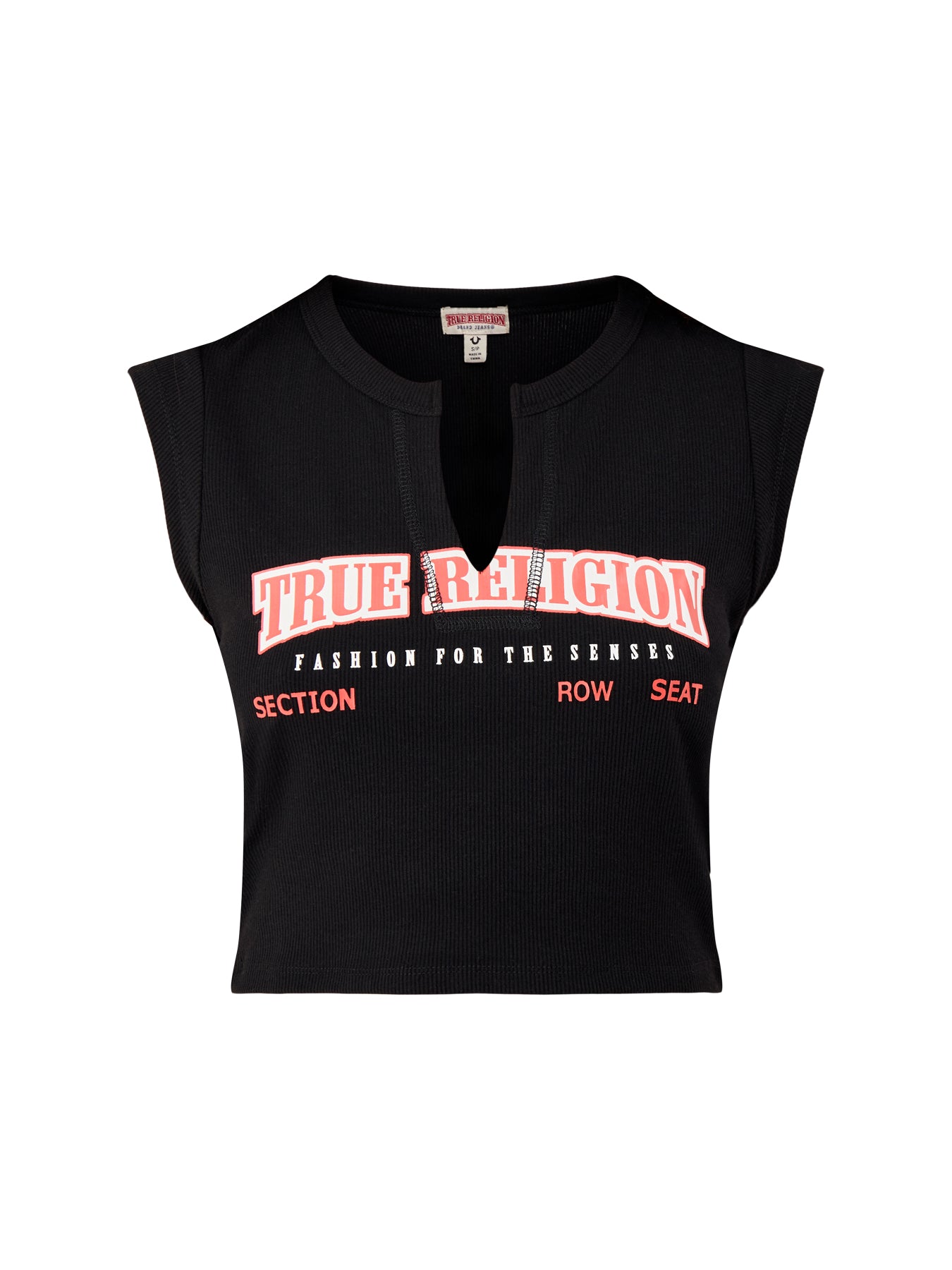 Notched Rib T-Shirt Black
