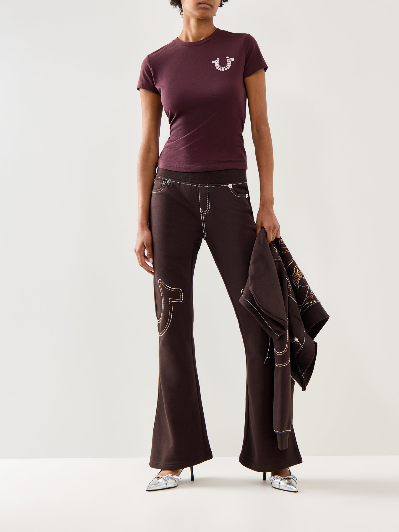 Crystal Crew Tee Brown