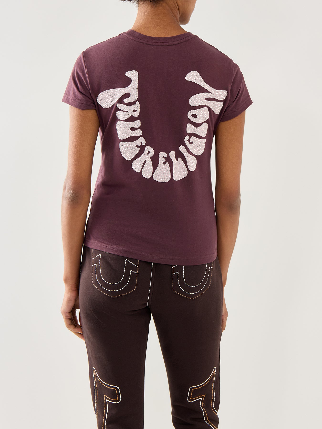 Crystal Crew Tee Brown