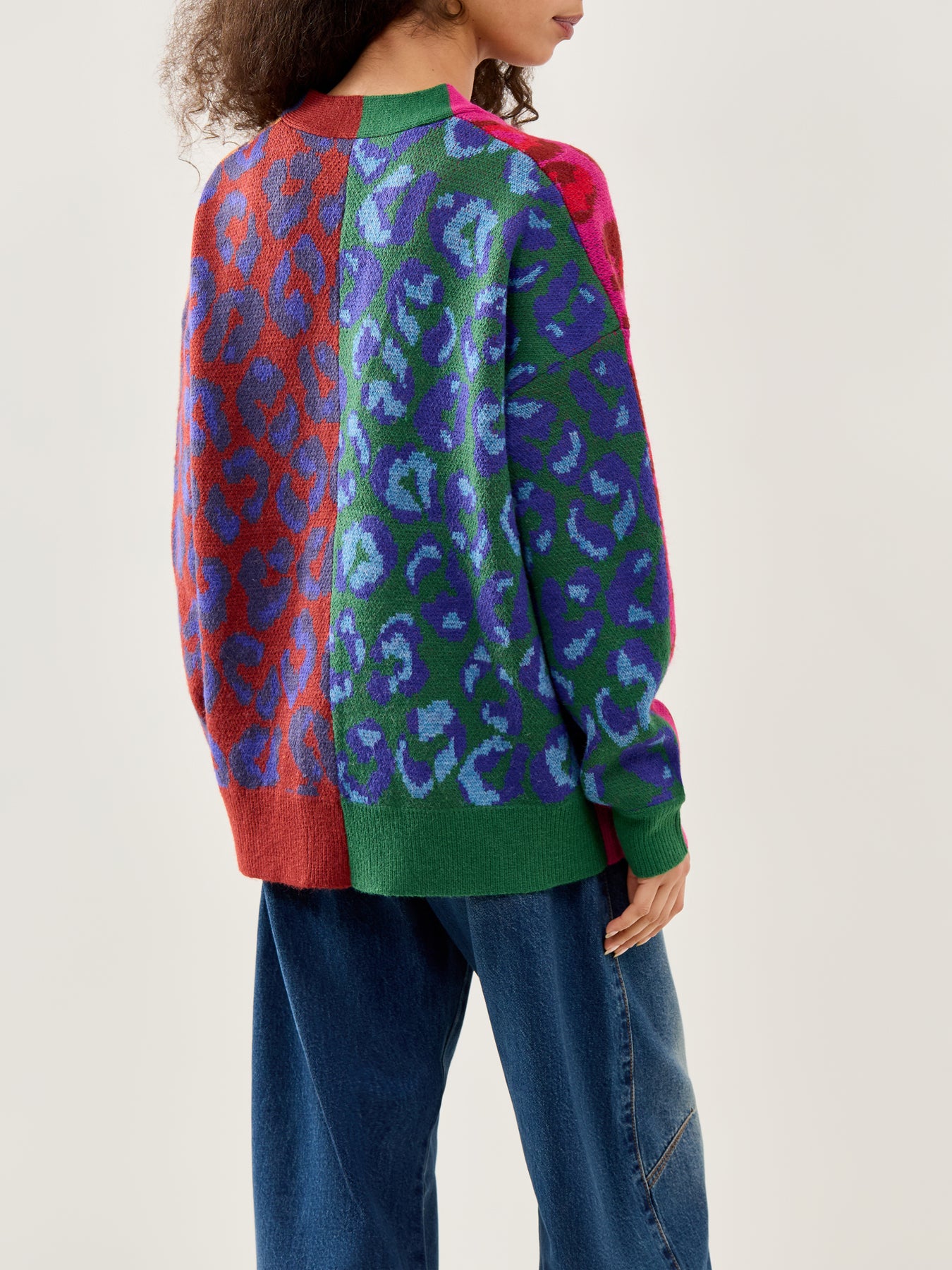 Ikat Knit Cardigan Brown